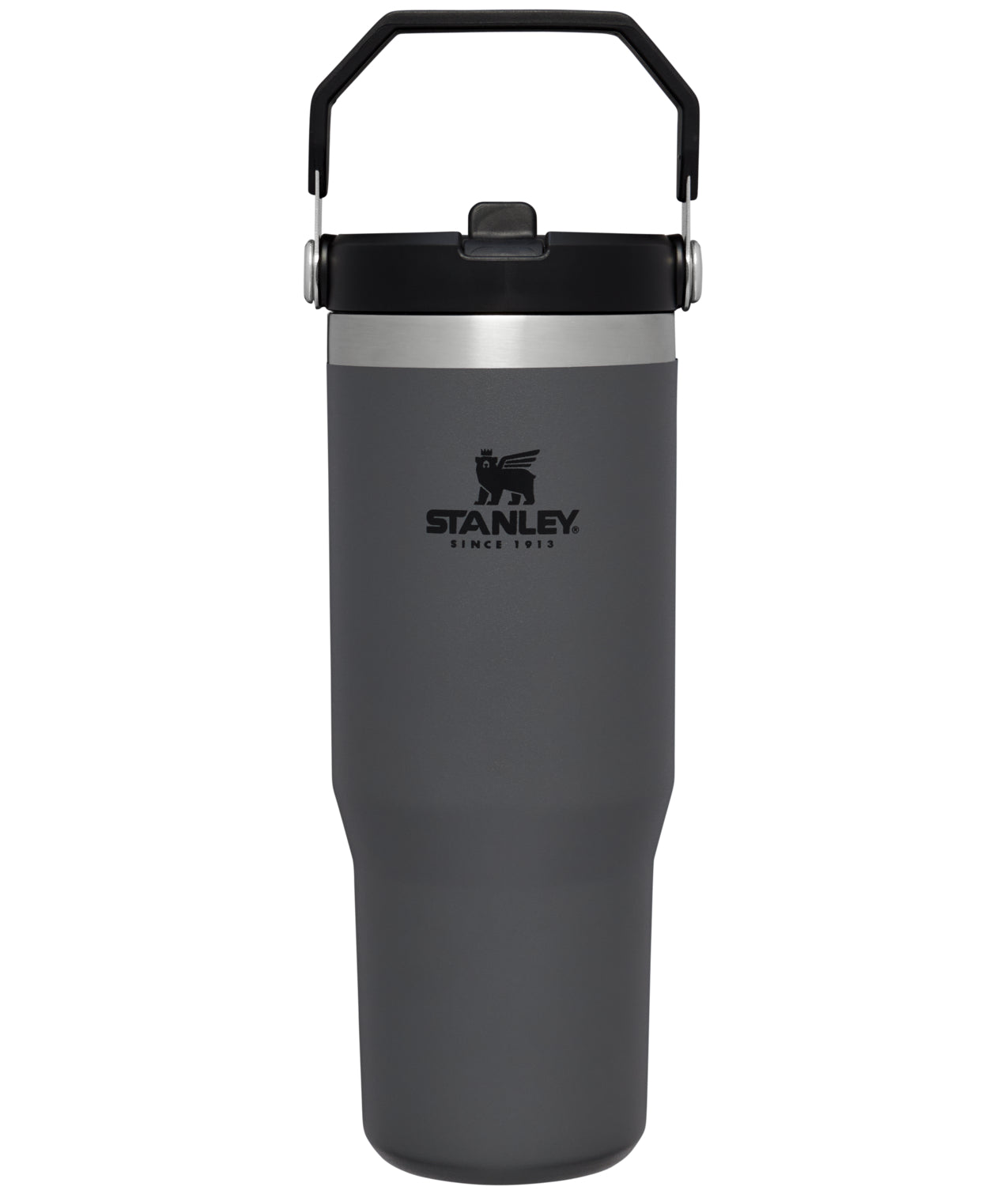 The IceFlow™ Flip Straw termokop, Charcoal - 0,89 L