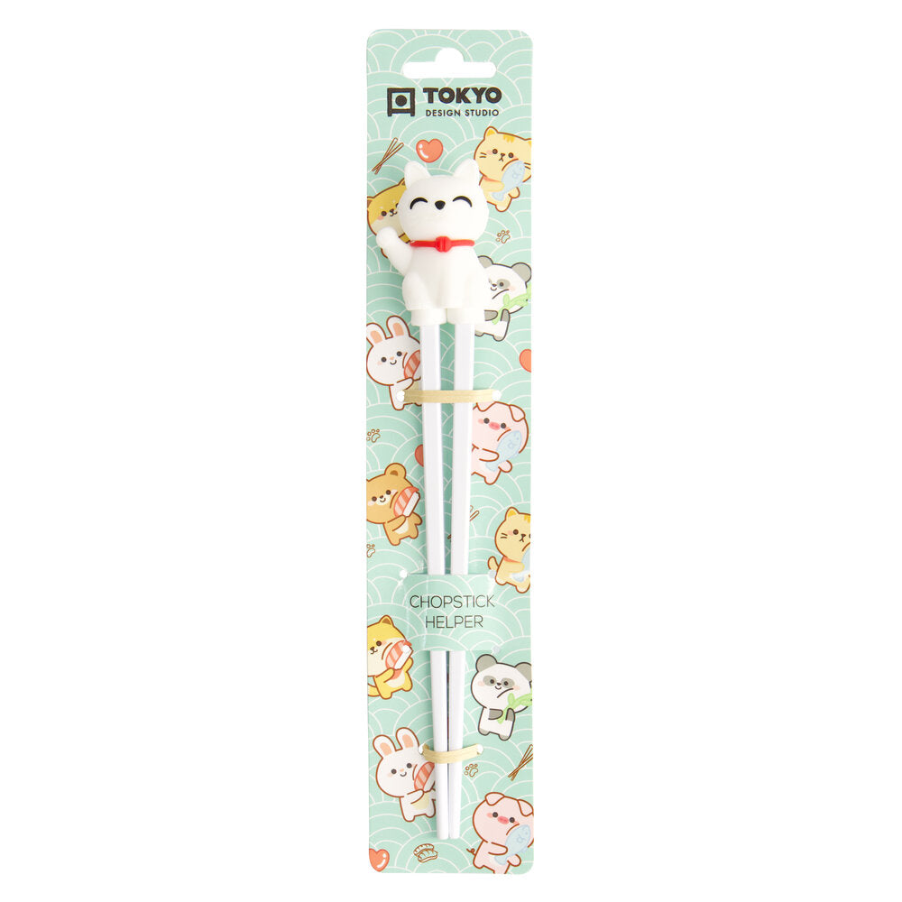Children spisepinde, Lucky Cat White - 22cm.