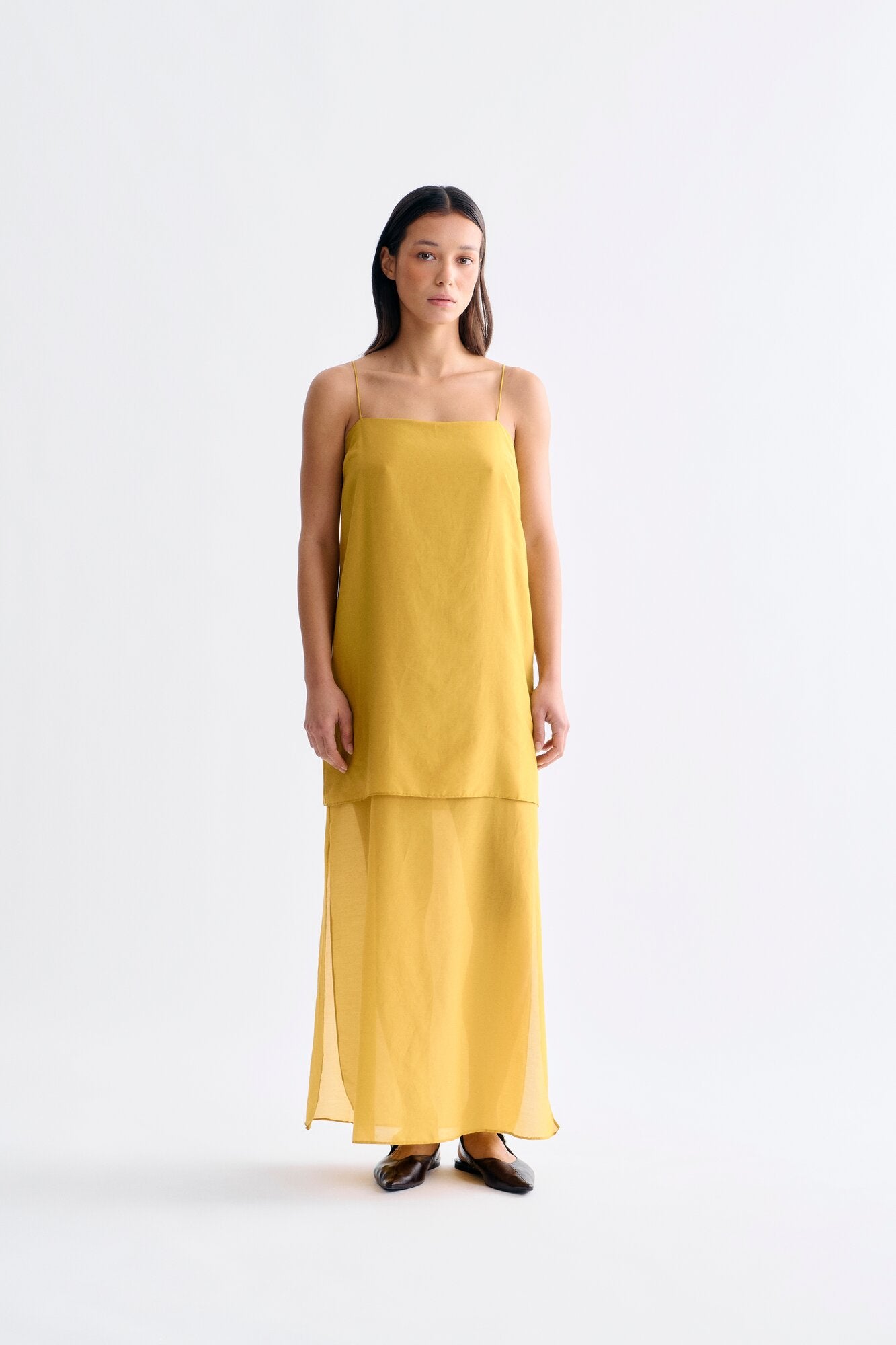 Alessia lang kjole - 185 Golden Palm