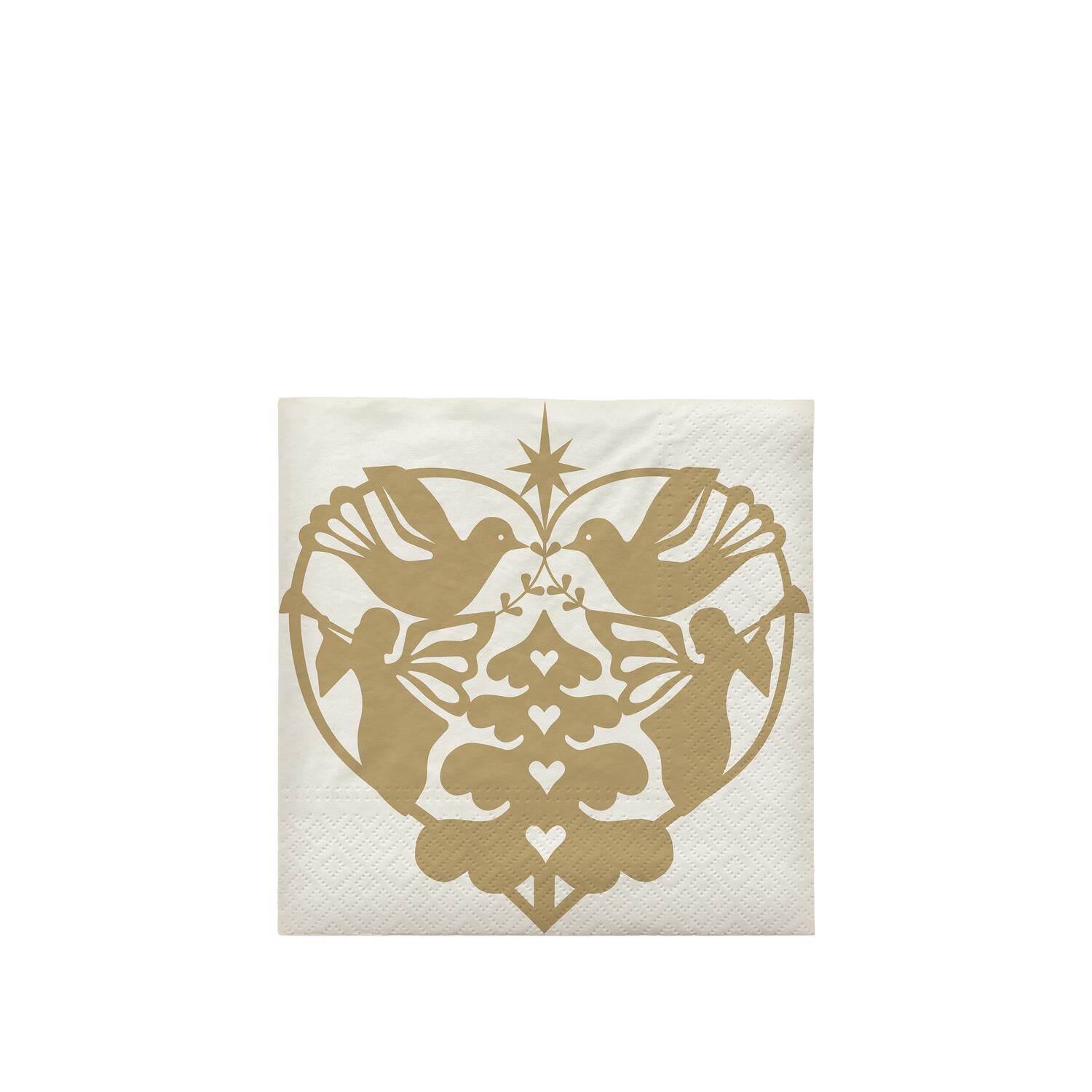 Nostalgia papirservietter, 20 stk. - creme/guld