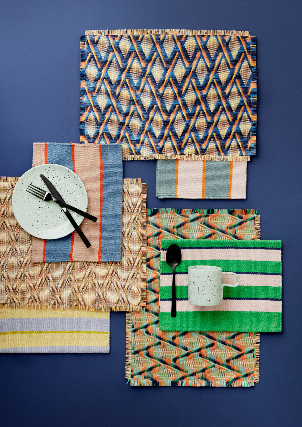 Dækkeserviet, blå - 35x48 cm.