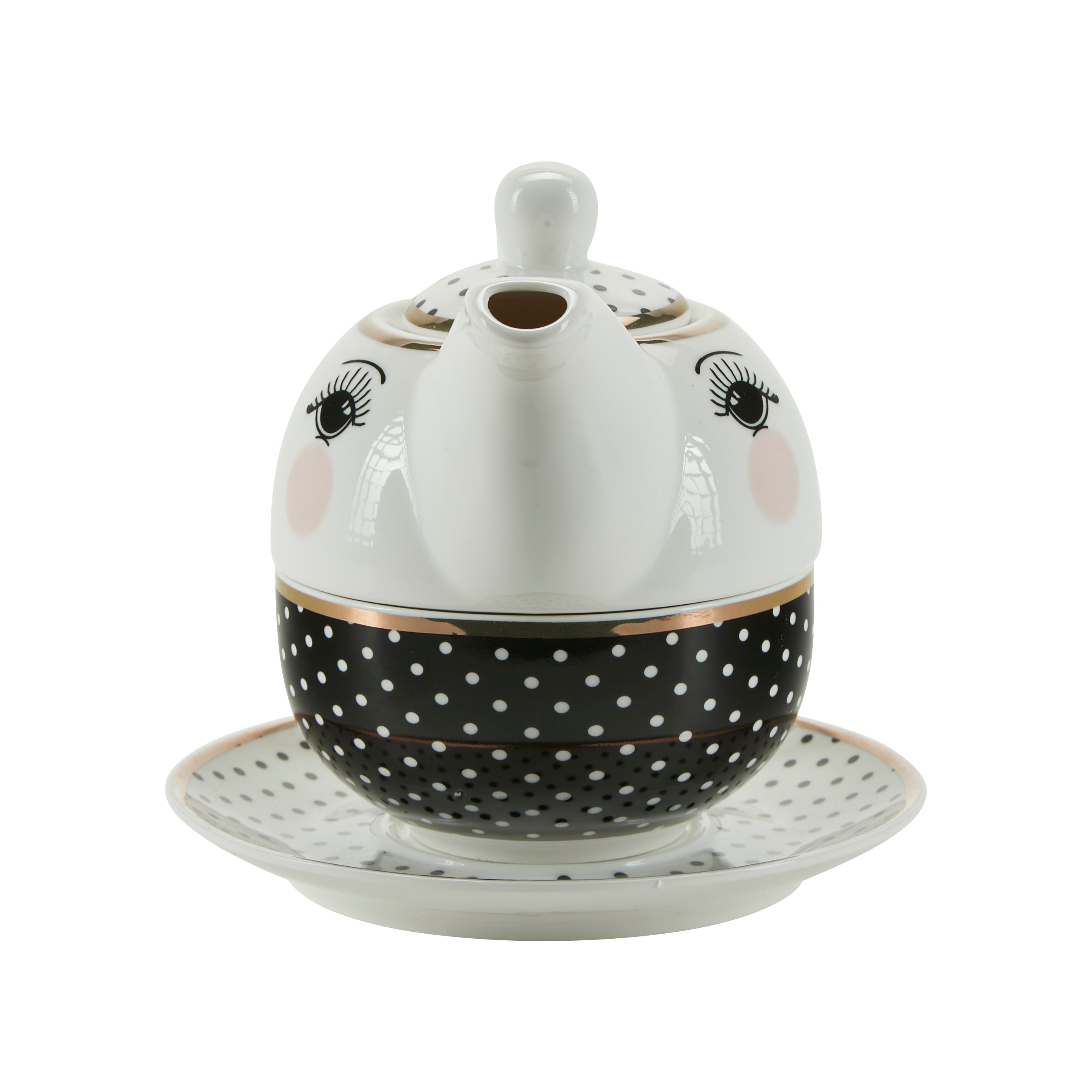 Dots & Stripes tekande - hvid/sort