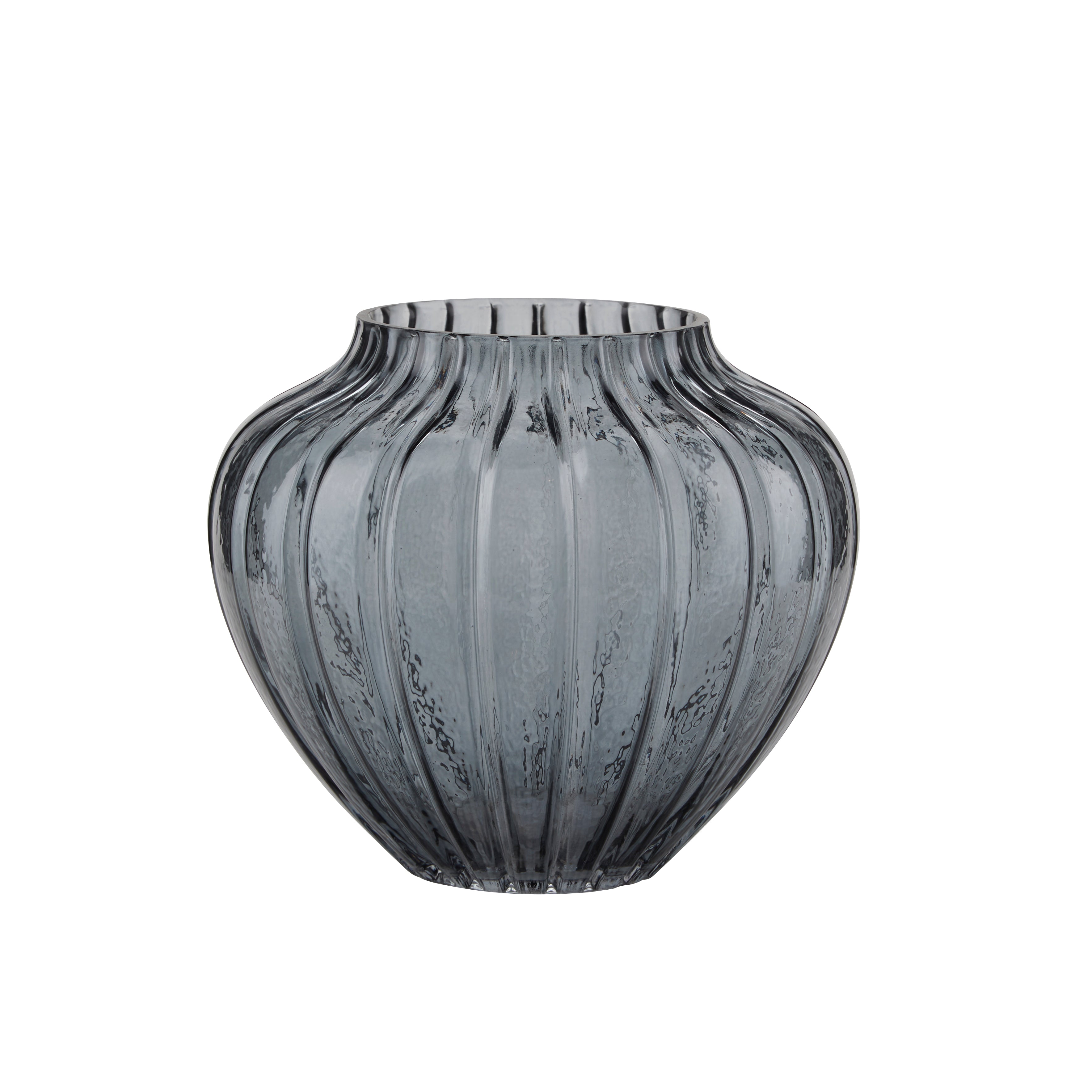 Vase, smoke - H17,5 cm.