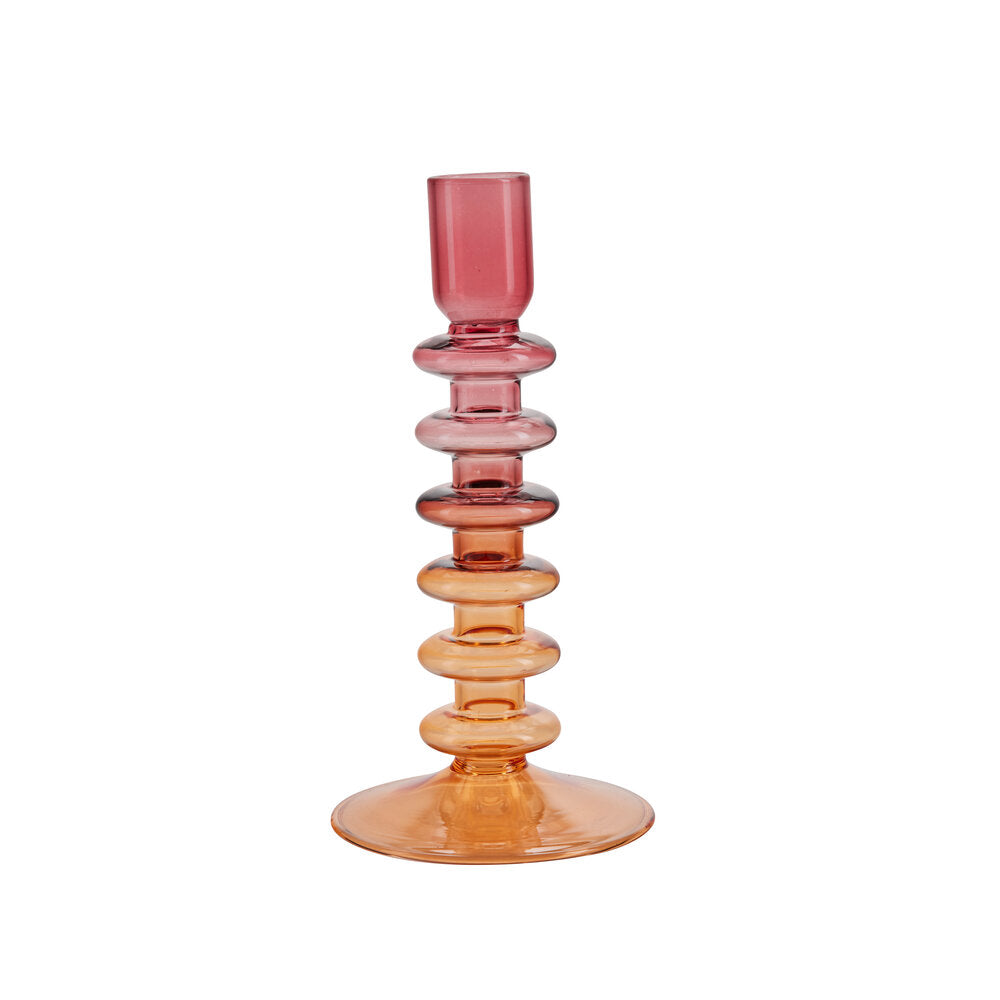 Lysestage, Red/pink - H18,5 cm