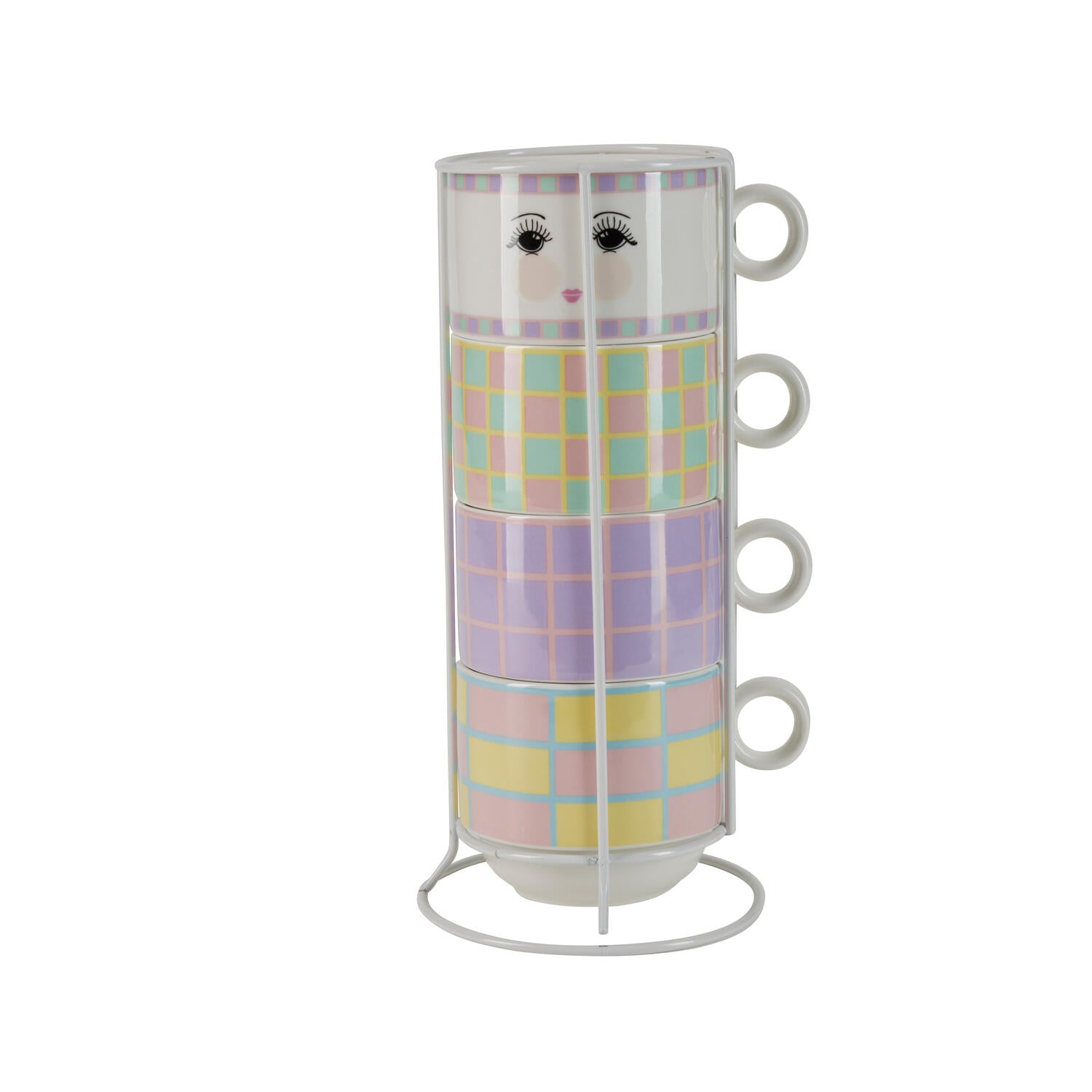 Kopper i stativ, 4 stk. - Checkered