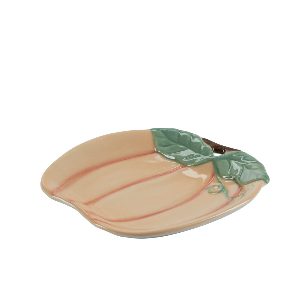 Græskar tallerken, orange - L17 cm.