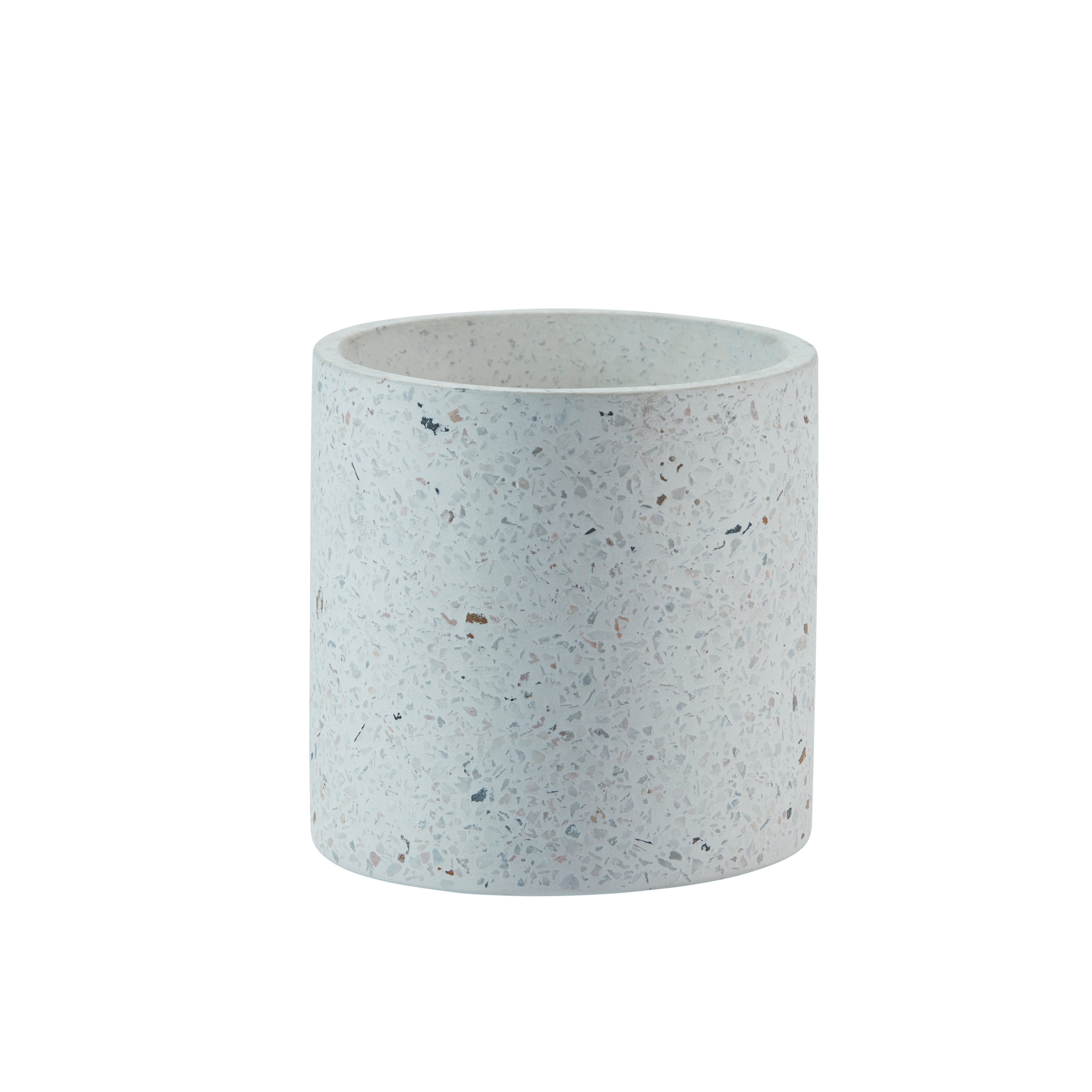 Terrazzo urtepotteskjuler, hvid - Ø11 cm.