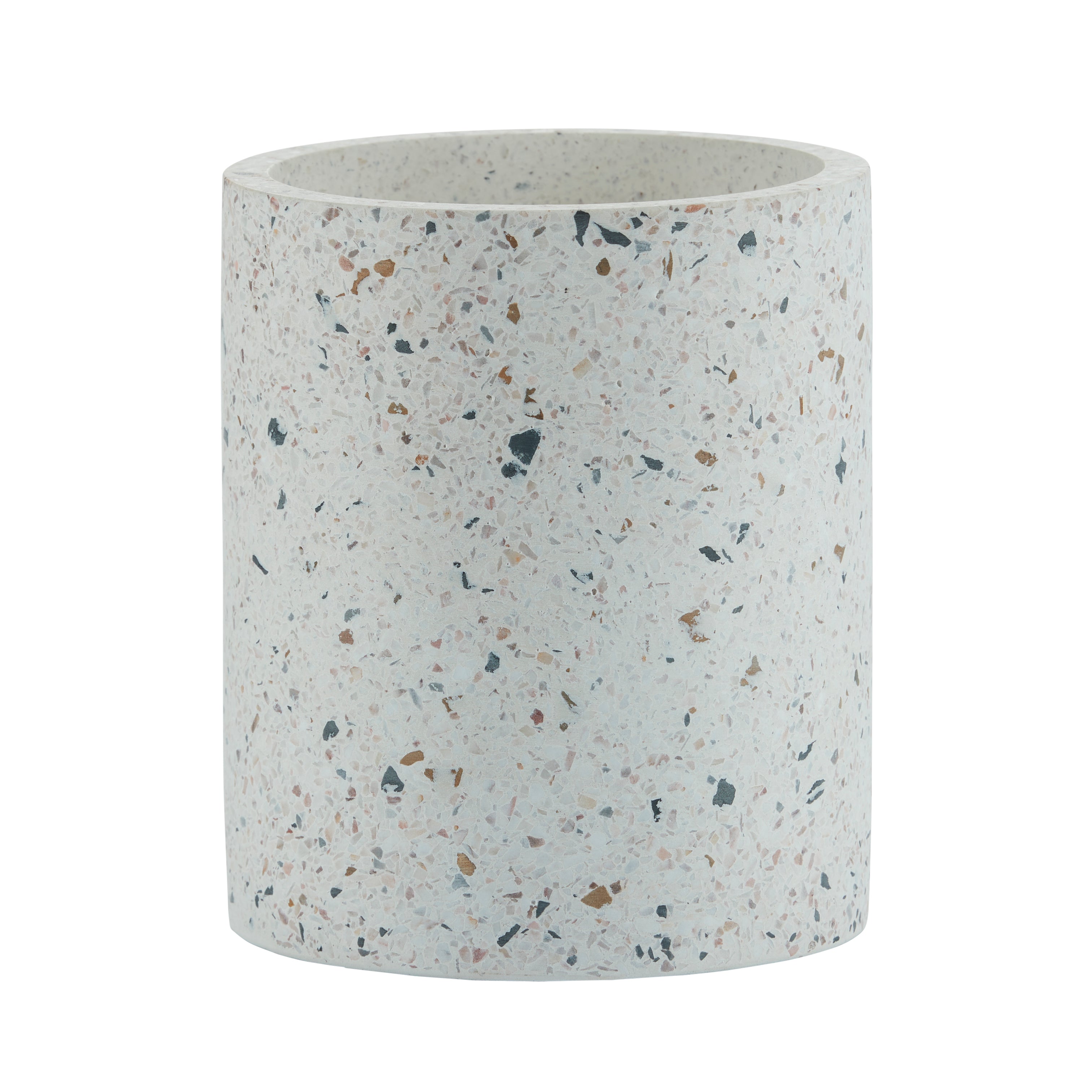 Terrazzo urtepotteskjuler, hvid - Ø13 cm.