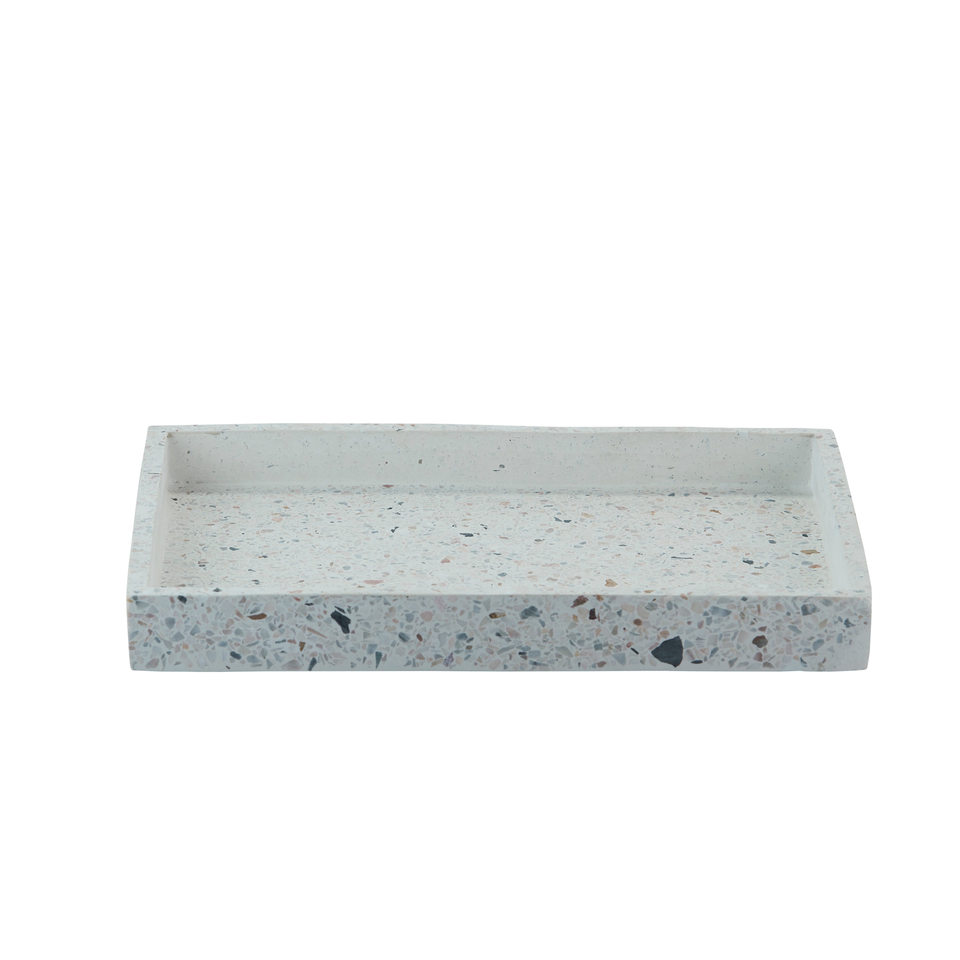 Terrazzo fad, hvid - 30x20 cm.