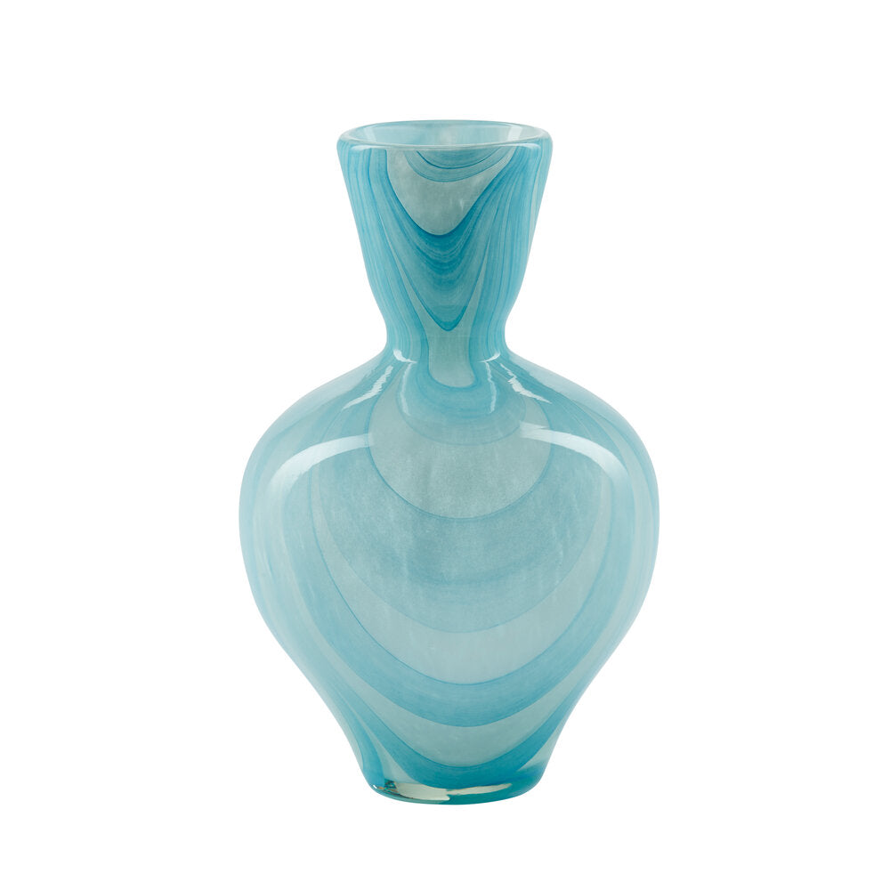 Hjerte formet vase, lyseblå - H23,5 cm.