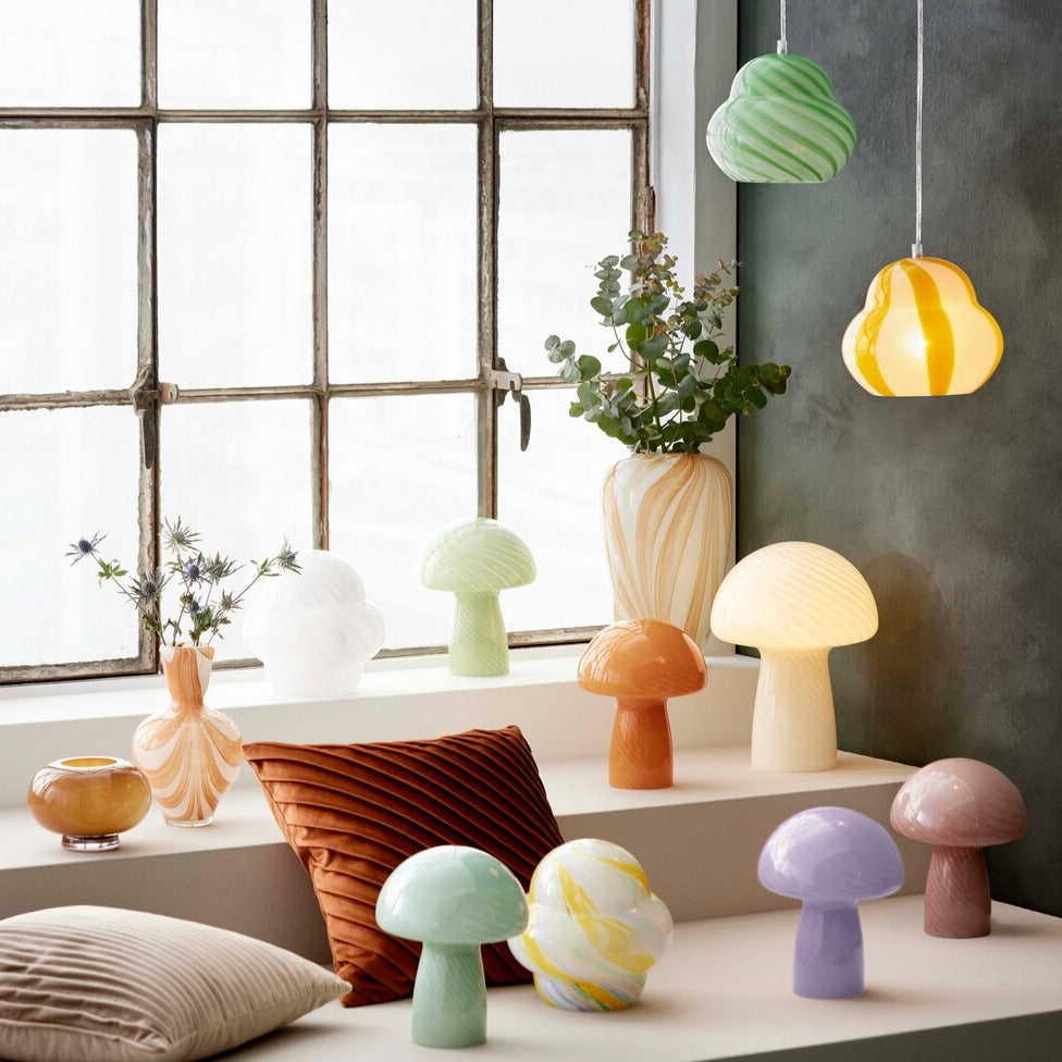 Mushroom bordlampe, mint - H23 cm.
