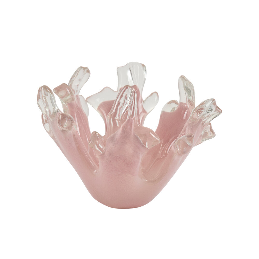 Glas koral, lyserød, 17,5x12 cm