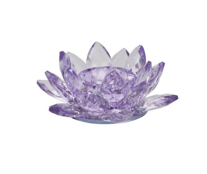 Lotus Crystal fyrfadsstage, lille - lilla