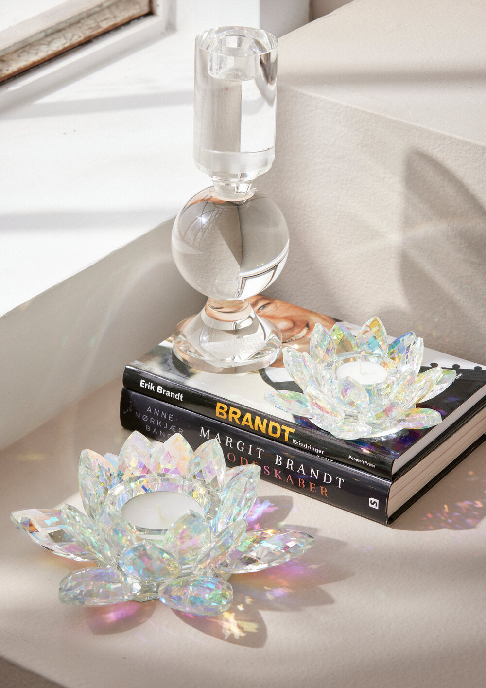 Lotus Crystal fyrfadsstage, lille - Rainbow