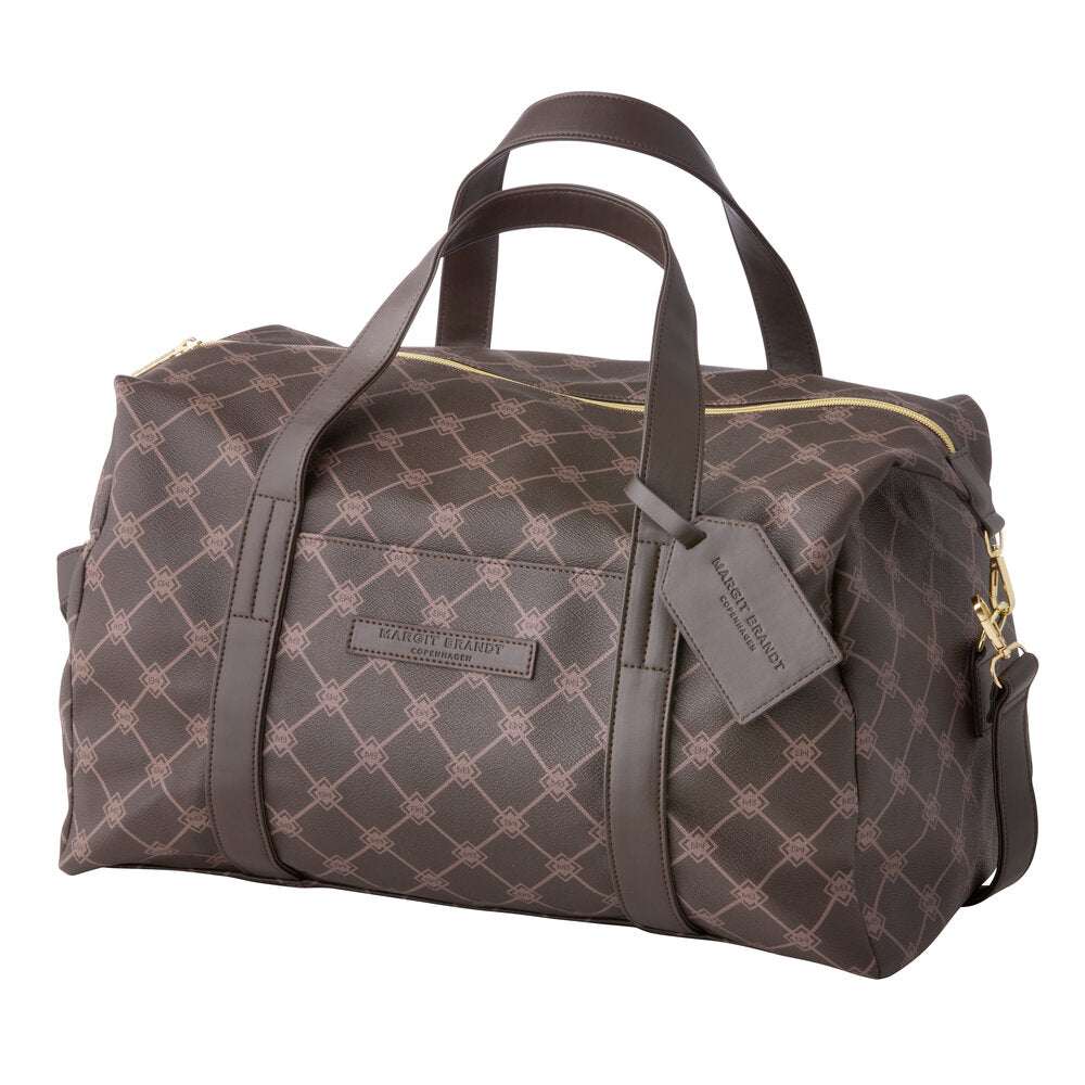 Rejsetaske med hank - brun