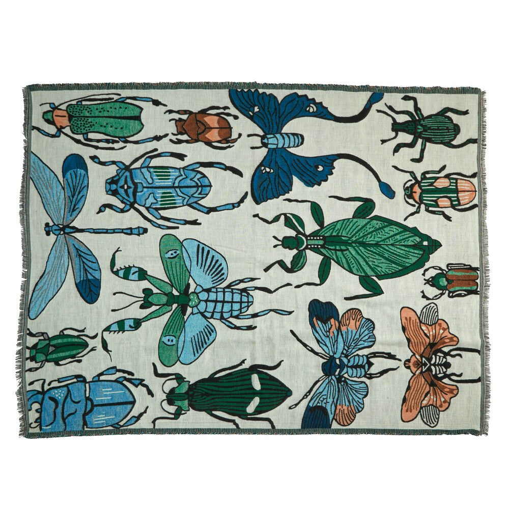 Butterfly & Bee plaid - 130x170 cm.