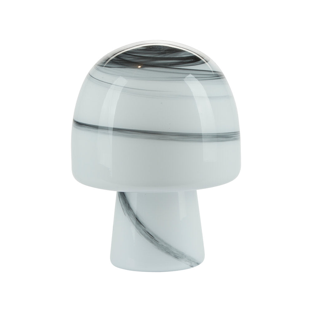 Funghi Mushroom bordlampe, hvid/sort - H27 cm.