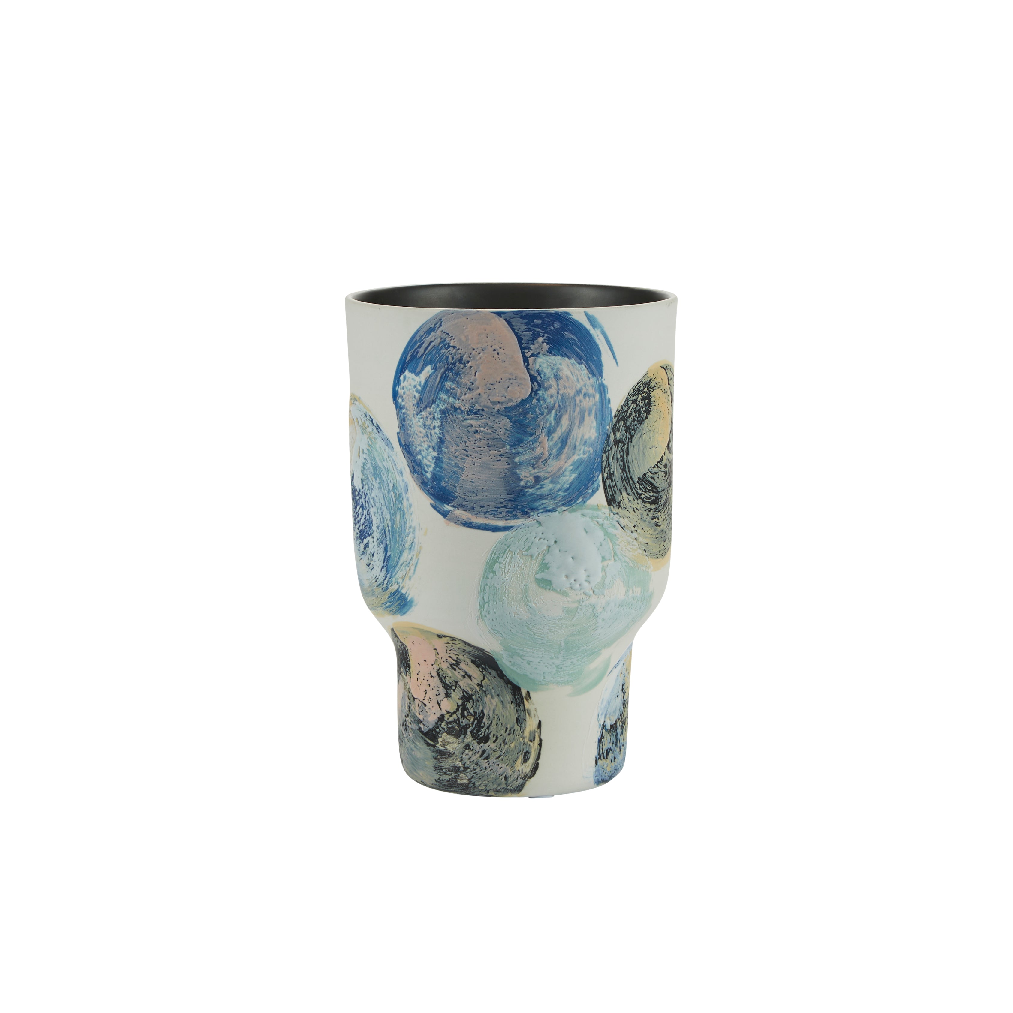 Cirkle paint vase, hvid/multi - H19 cm.