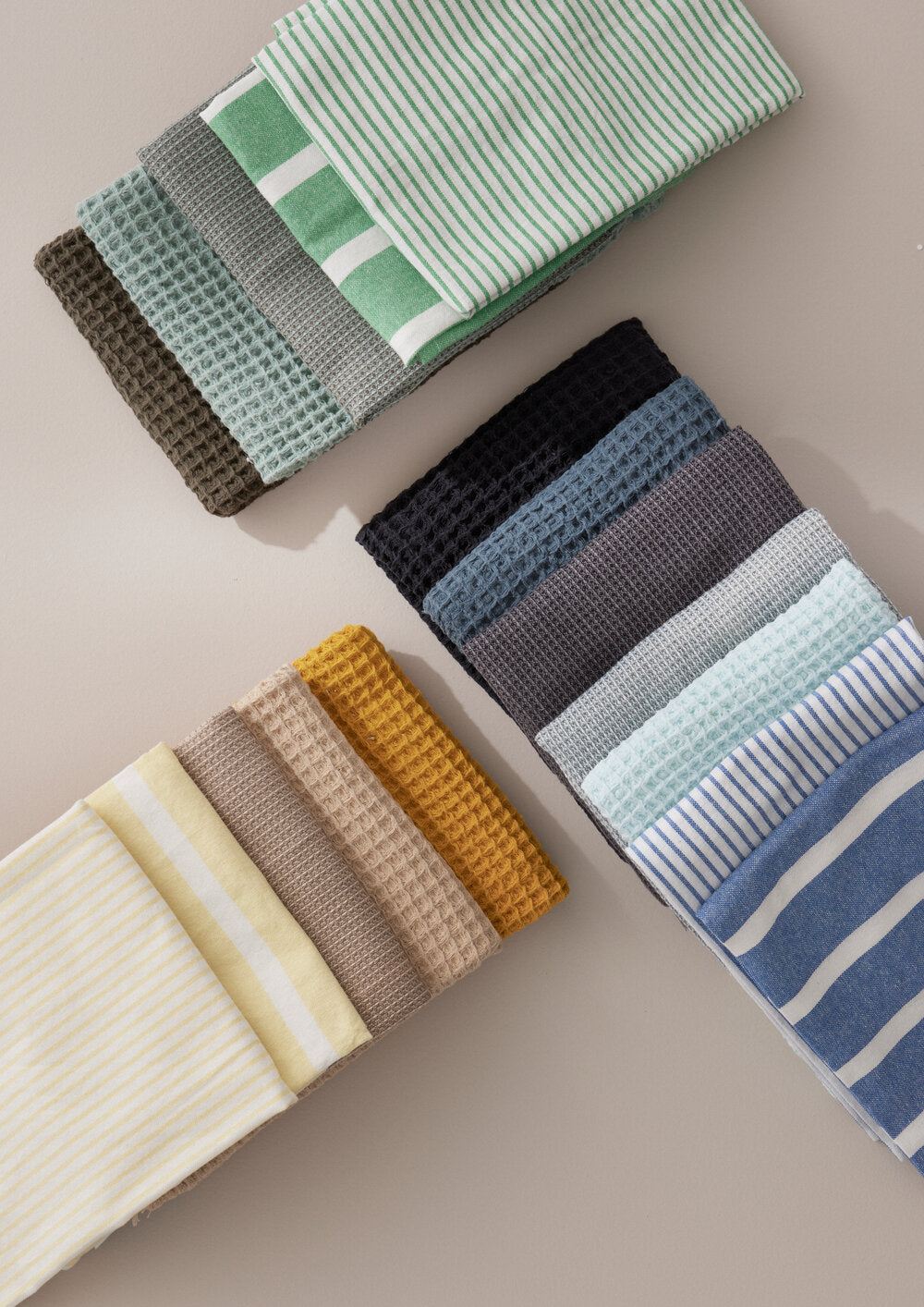 Stripe viskestykke bred, grøn - 50x70 cm