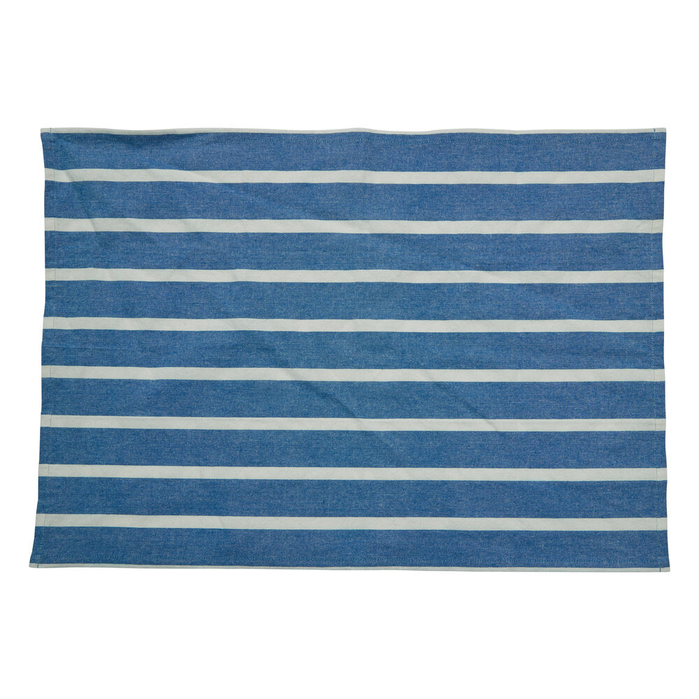 Stripe viskestykke bred, blå - 50x70 cm
