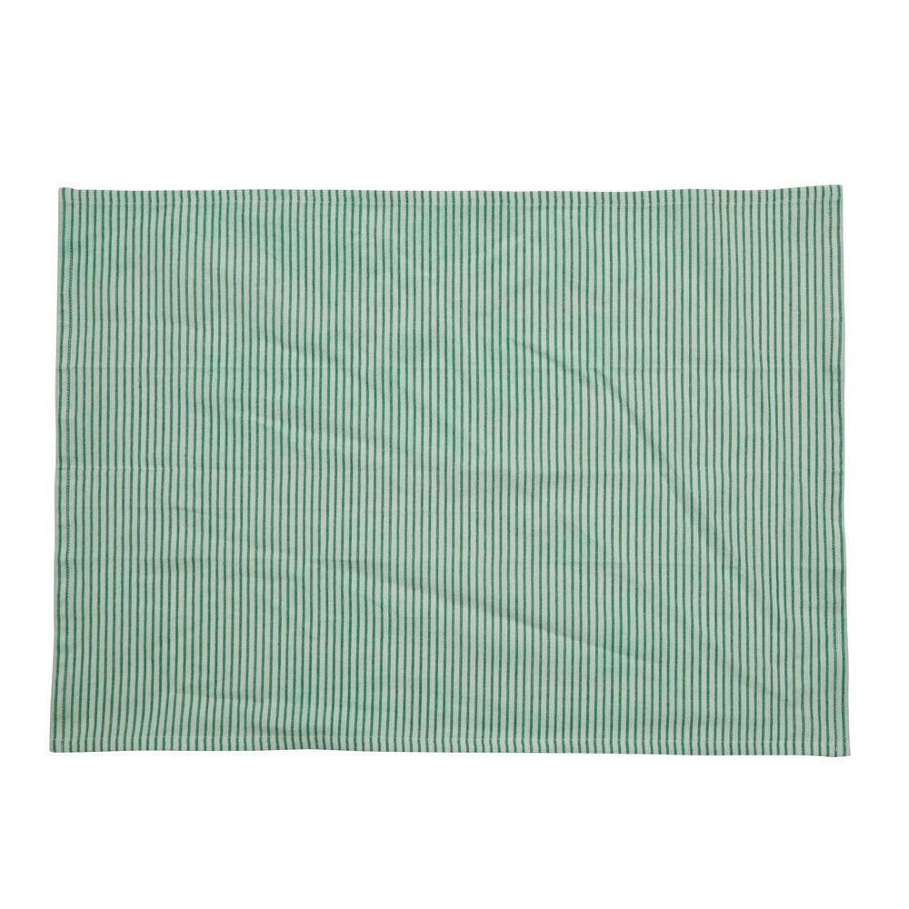 Stripe viskestykke smal, grøn - 50x70 cm