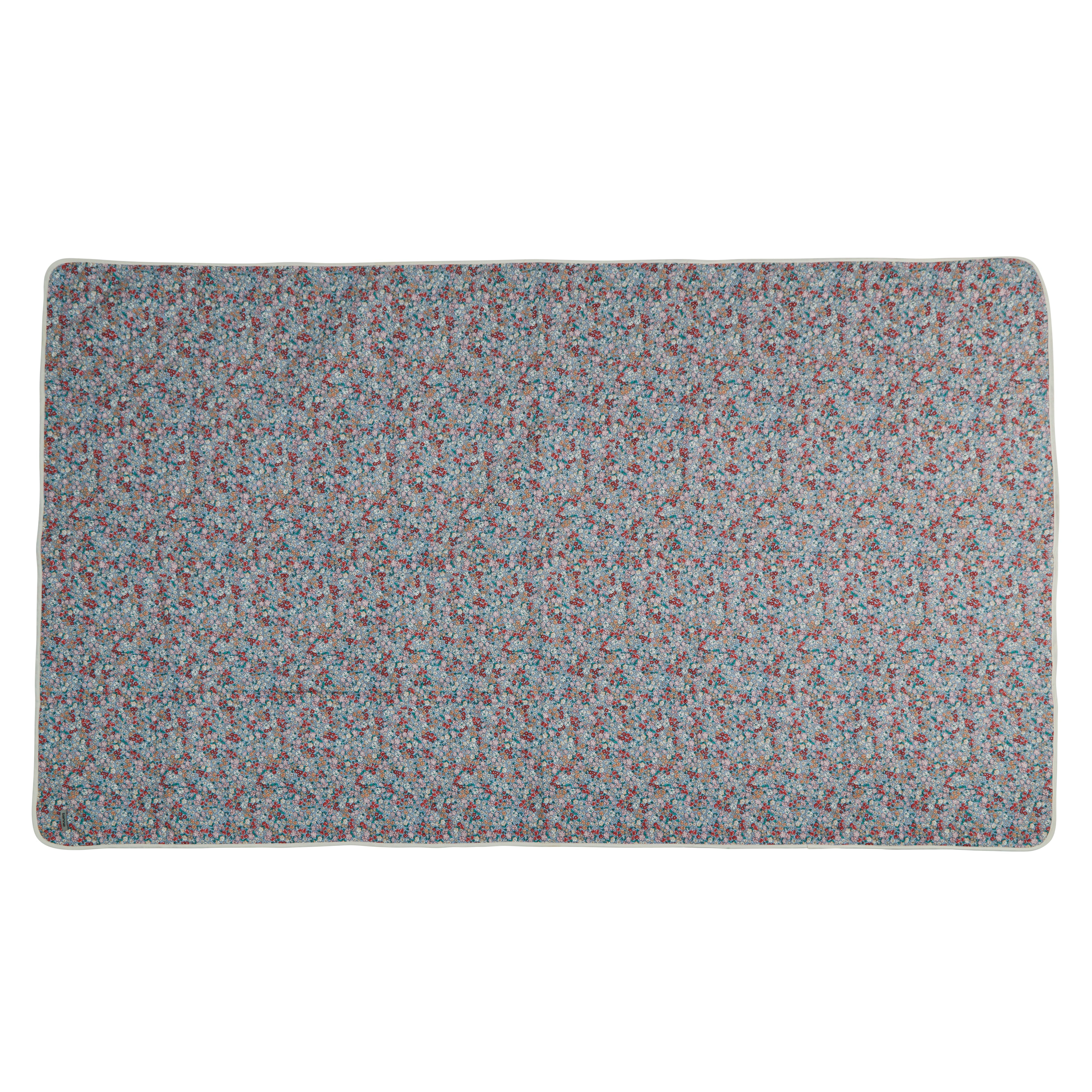Flora vattæppe, blå/rød/rosa - 210 x 136 cm.