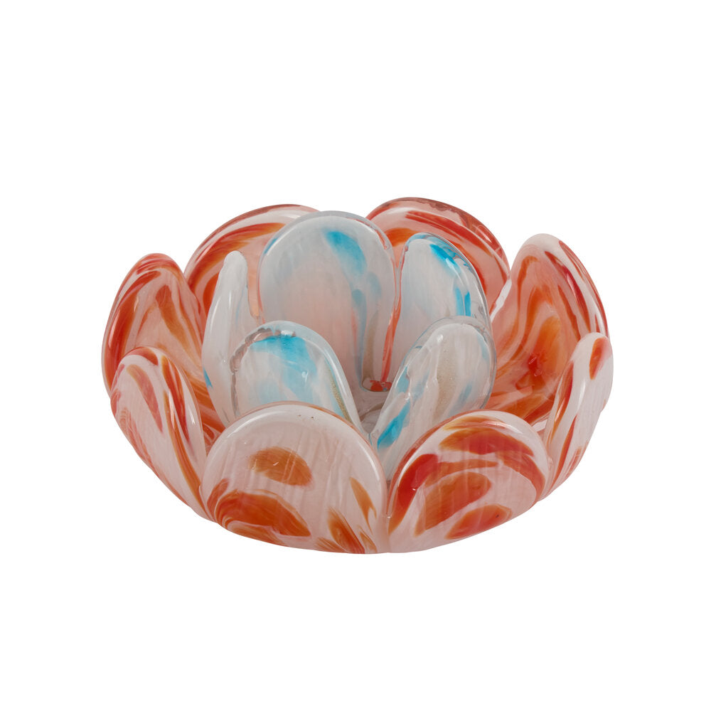 Blomster fyrfadsstage, rød - Ø15cm