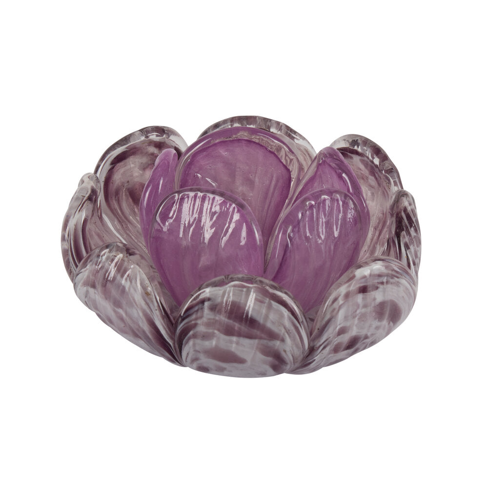 Blomster fyrfadsstage, lyserød -Ø15cm