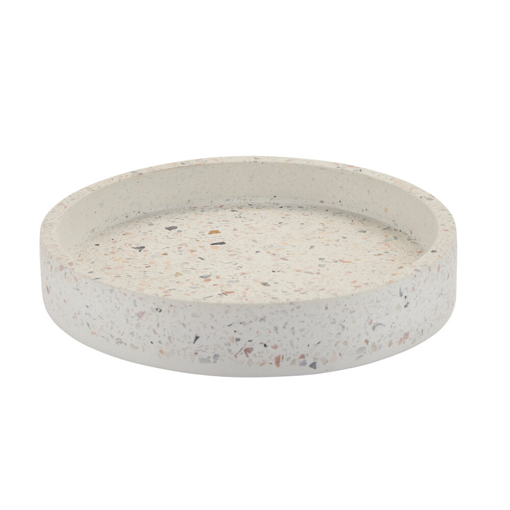 Terazzo bakke, Hvid - Ø20 cm