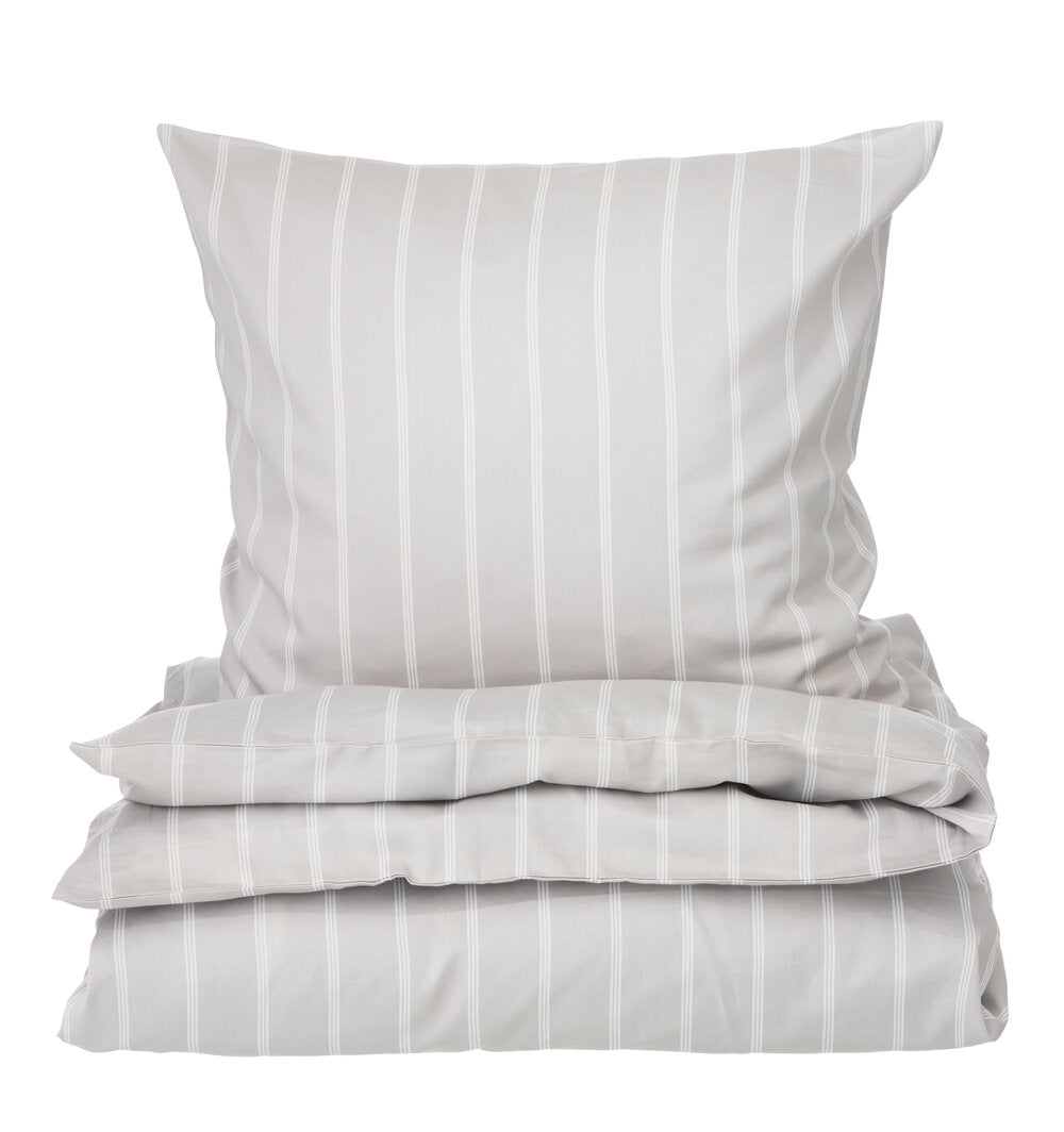 Pin Stripe Single sengesæt - grå