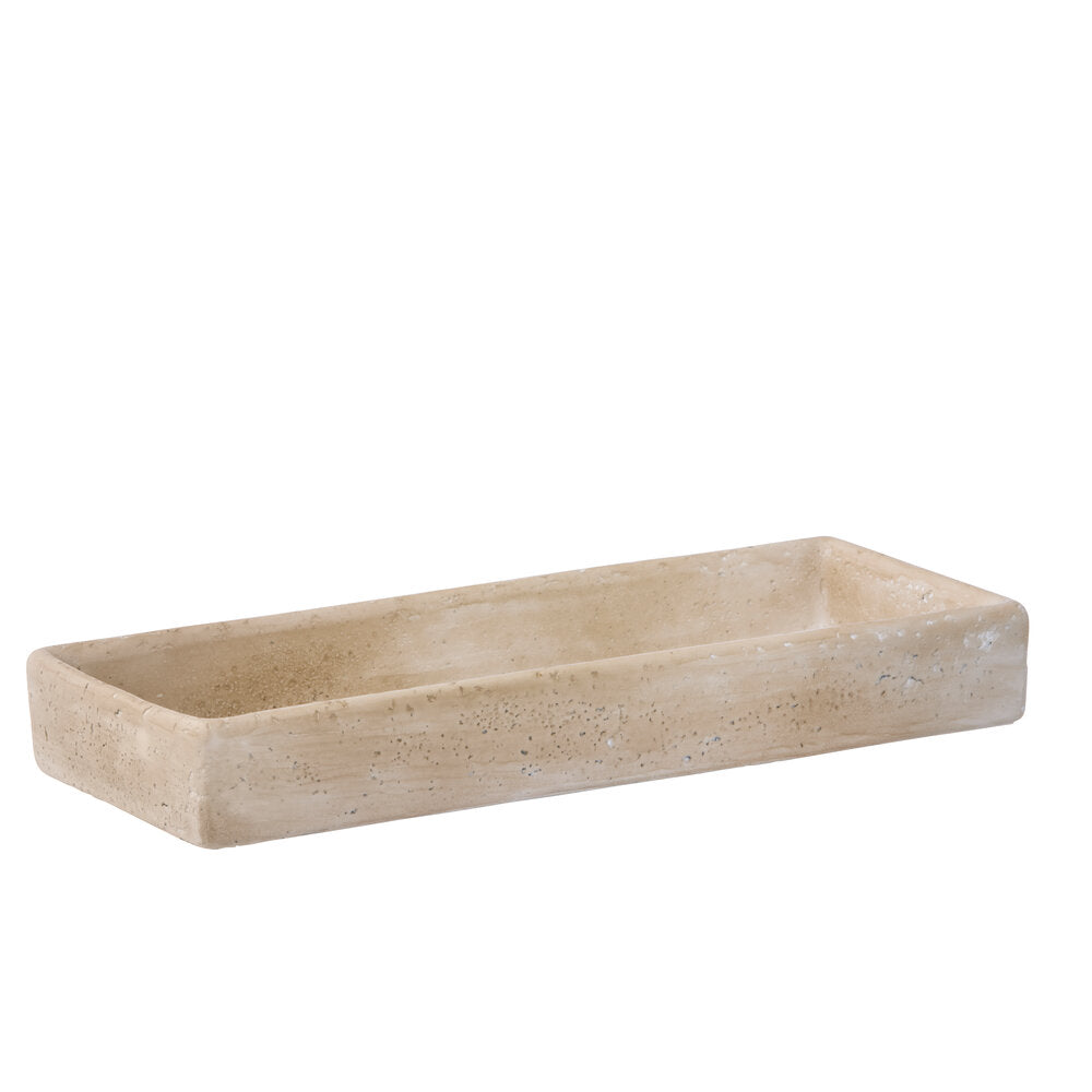 Aflang bakke, beige - 12x30cm