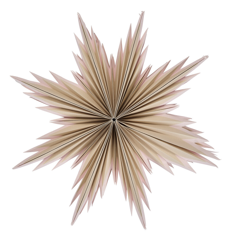 Papirsstjerne, brun/rosa - Ø40 cm