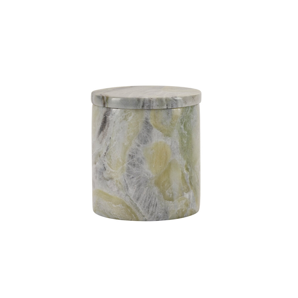 Marmor duftlys, sort/grøn - 270ml