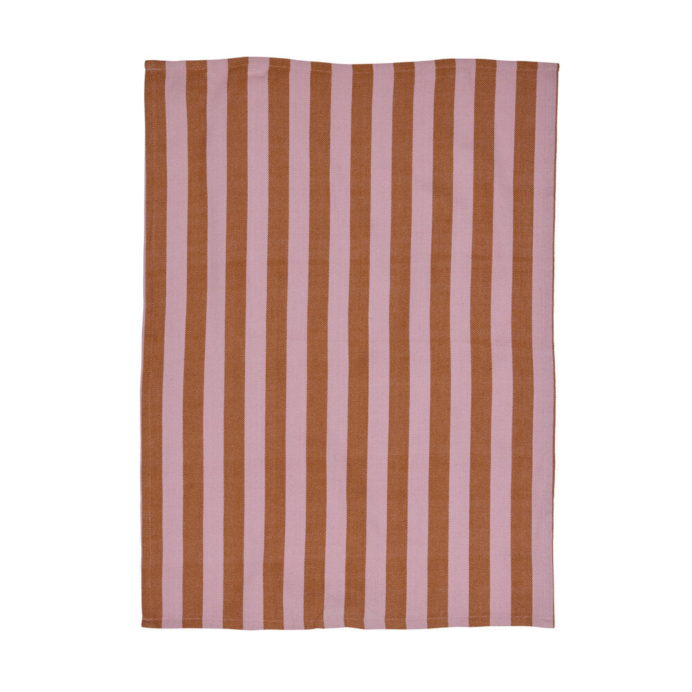 Stribet viskestykke, rosa/orange - 70x50 cm.