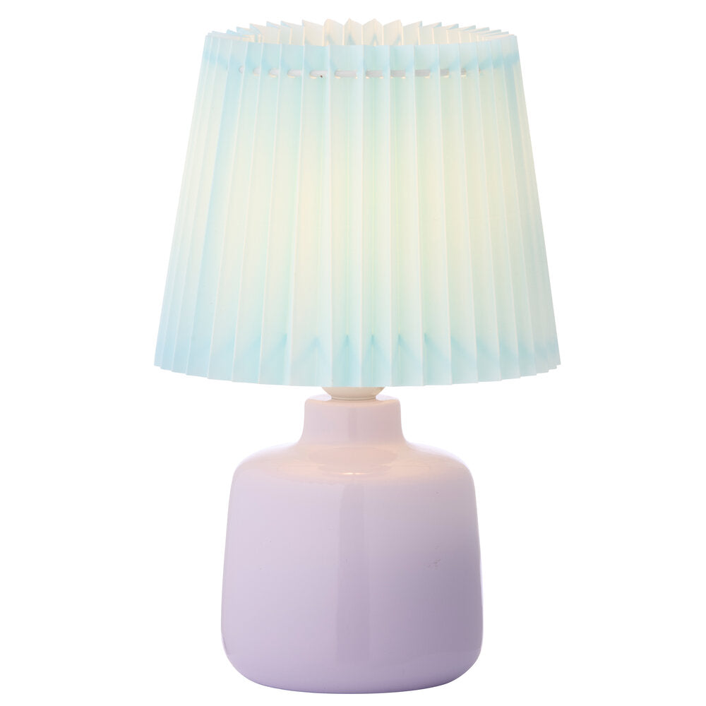 Plisse bordlampe, lilla/blå - H29,5 cm