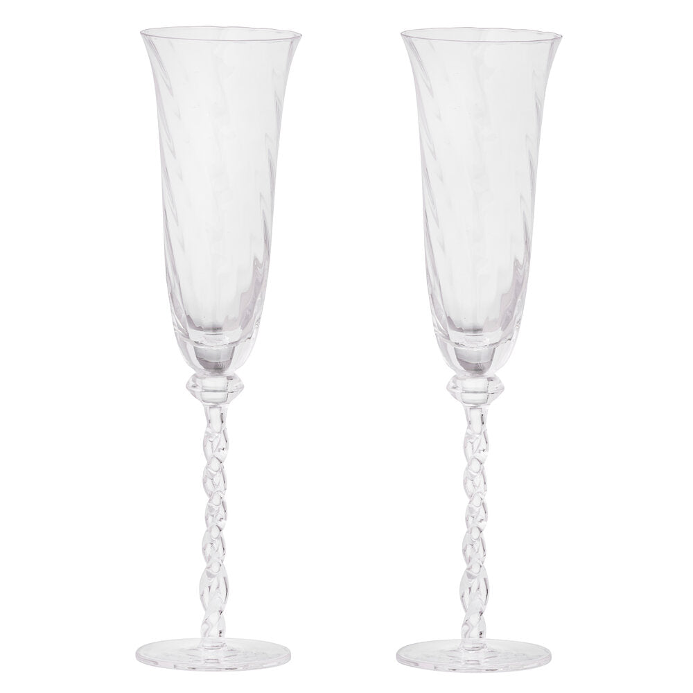 Champagneglas, klar - H26 cm.