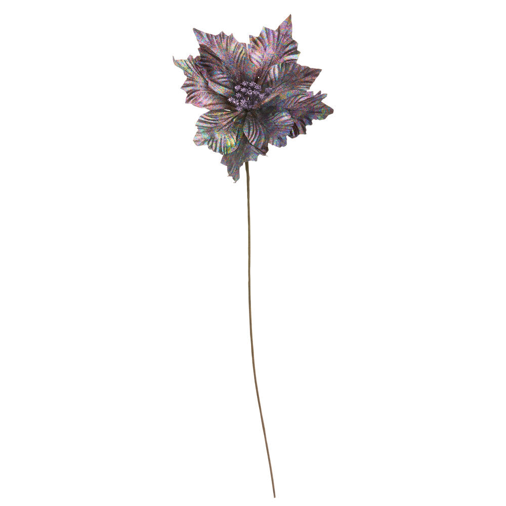 Gren med flosset blade, lilla - H50 cm