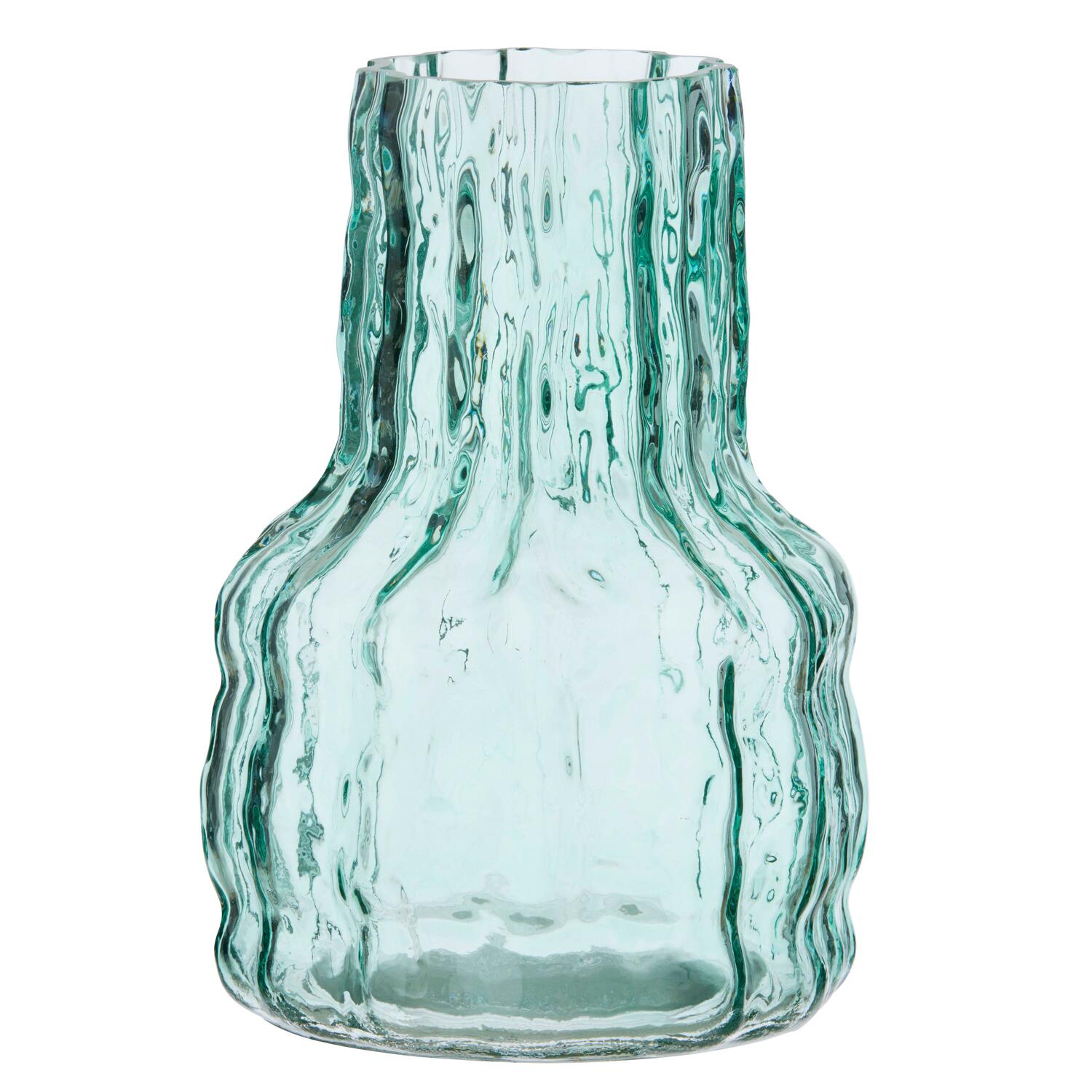 Vase krakeleret, blå - H20,5cm