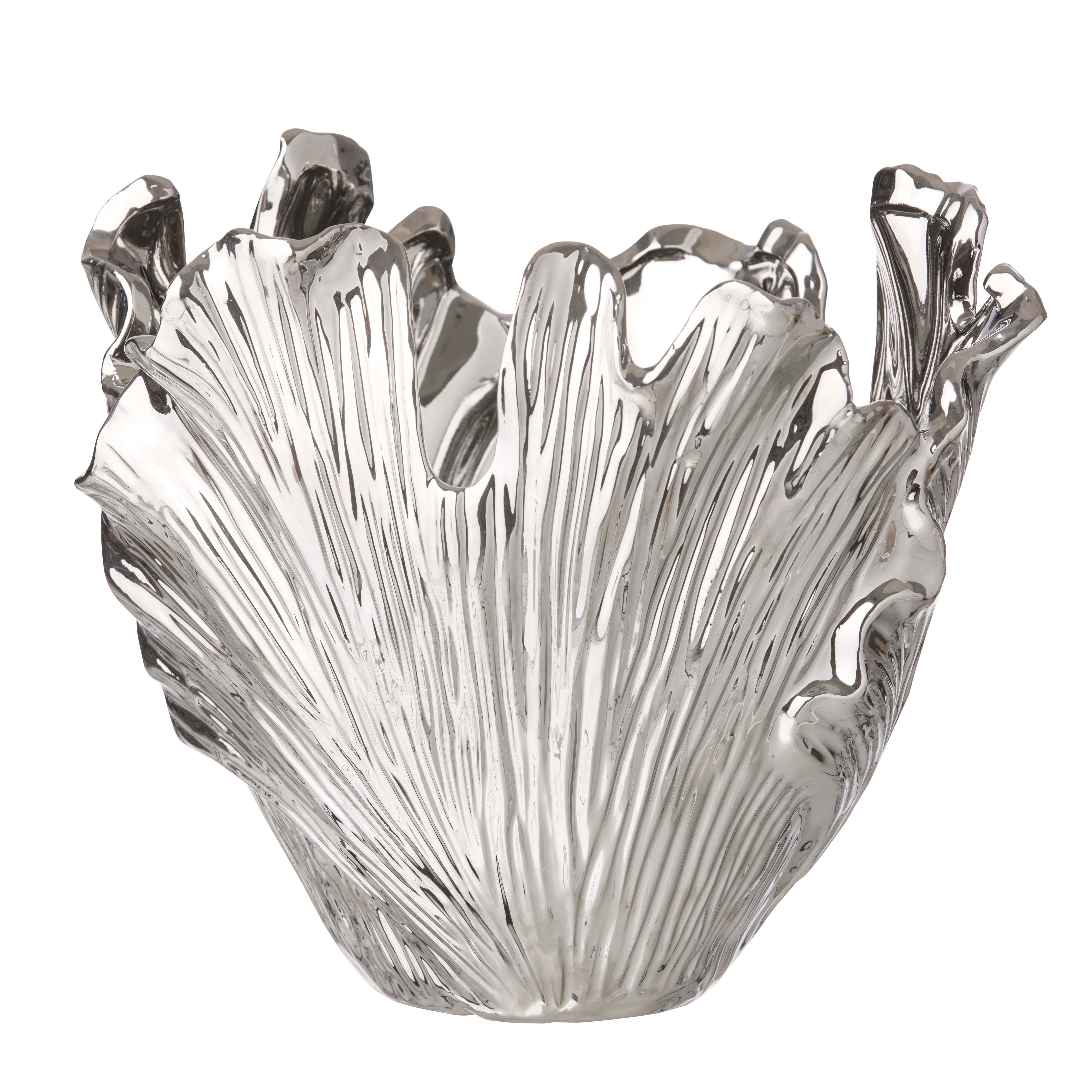 Vase, sølvfarvet - H24,5