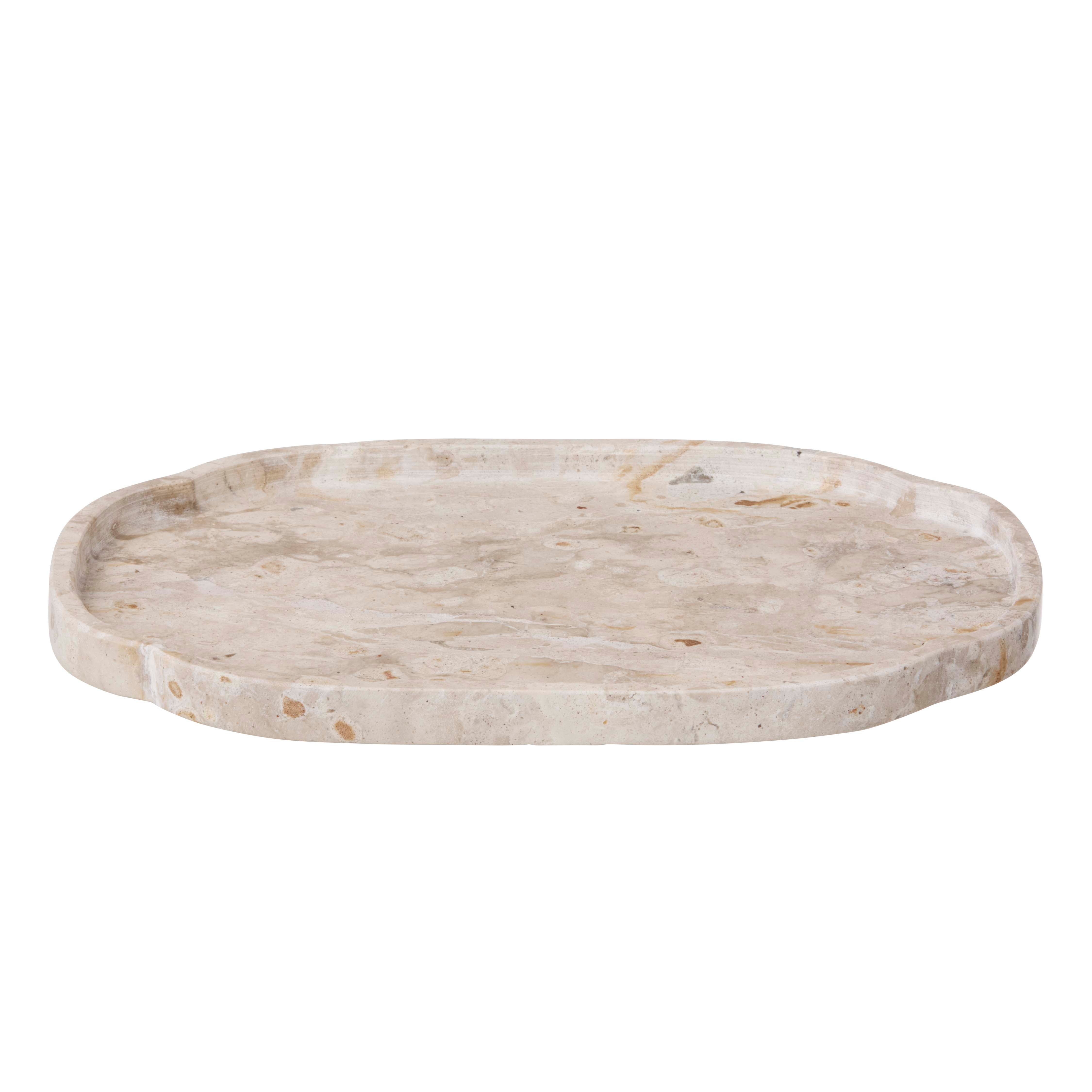 Marmorbakke m. buet kant, leopard - L30 cm