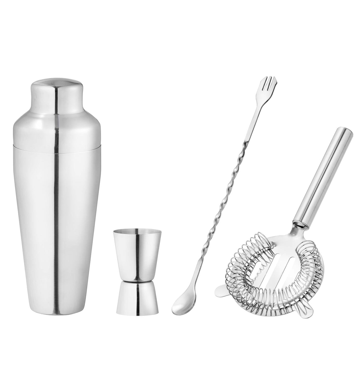 Cocktail Shaker sæt, sølvfarvet - 600 ml