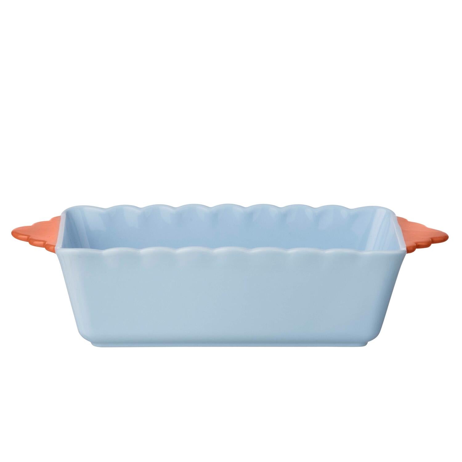 Two-toned bagefad, blå/orange - L31 cm