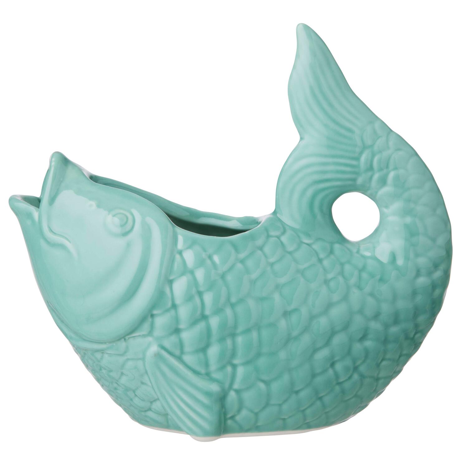 Fiske urtepotte, blå - H15 cm