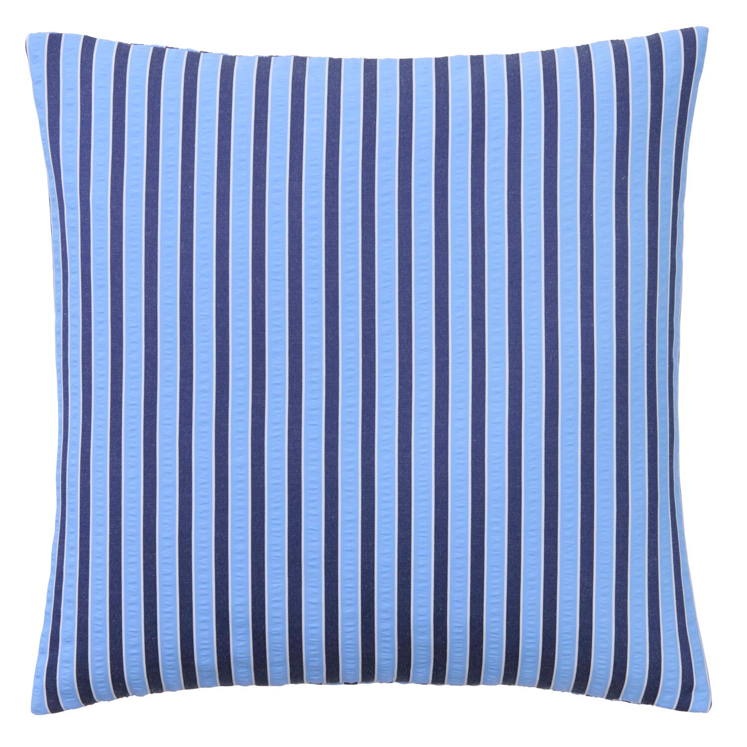 Stribet pude, blå - 45x45 cm