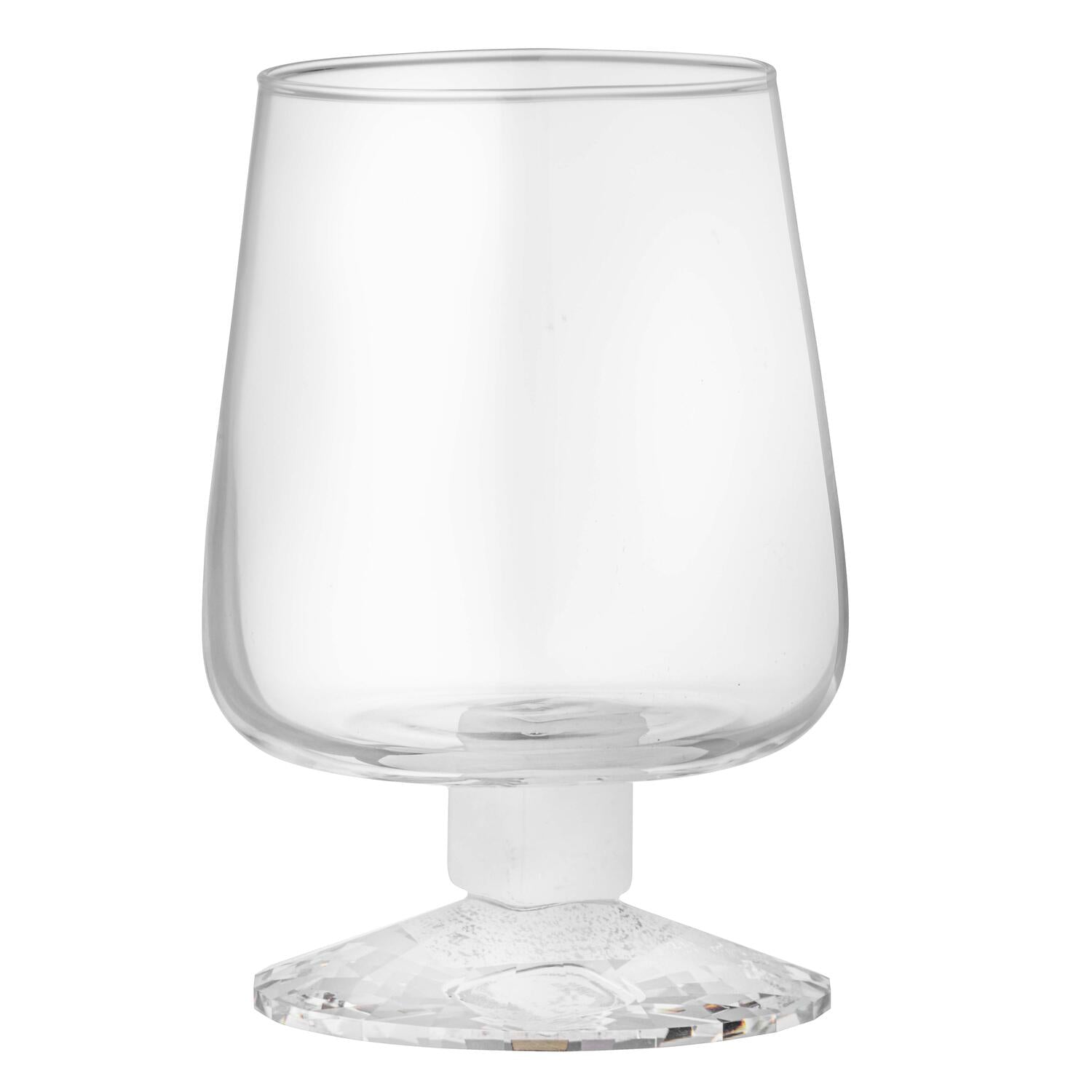 Drikkeglas m. crystal fod, hvid/klar - 450 ml
