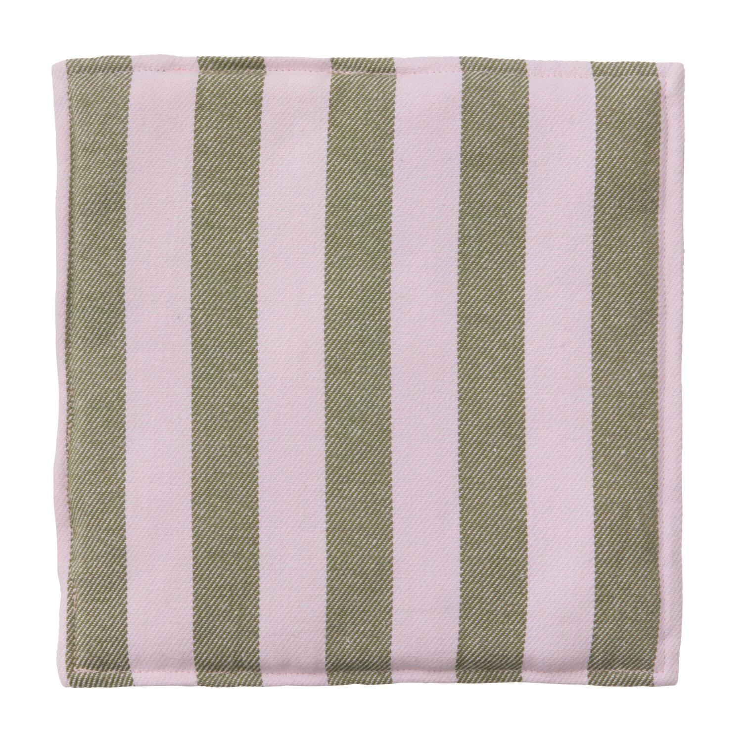 Grydelapper m. denim kant, grøn/rosa - 2 stk.