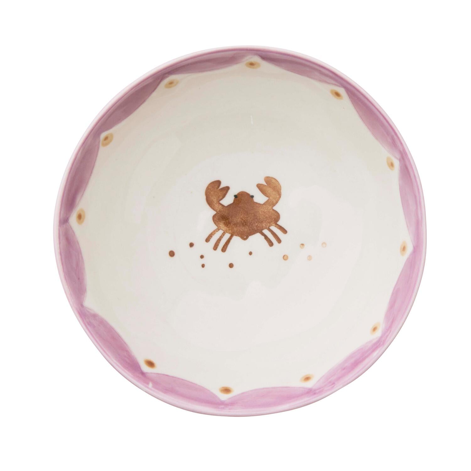 Aqua lille skål m. krabbe, brun/lilla -D13 cm
