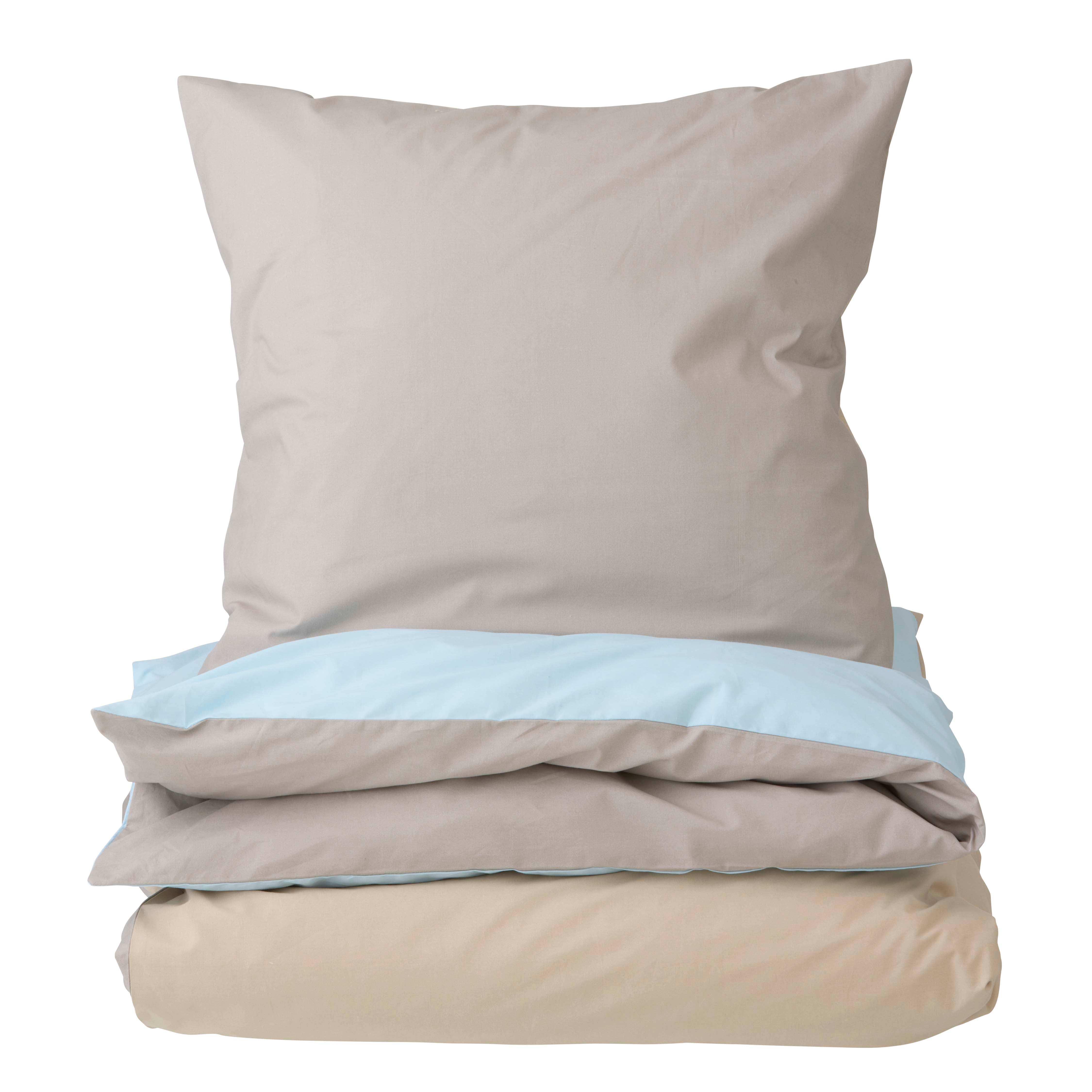 Percale Patchwork sengesæt - blå/grå