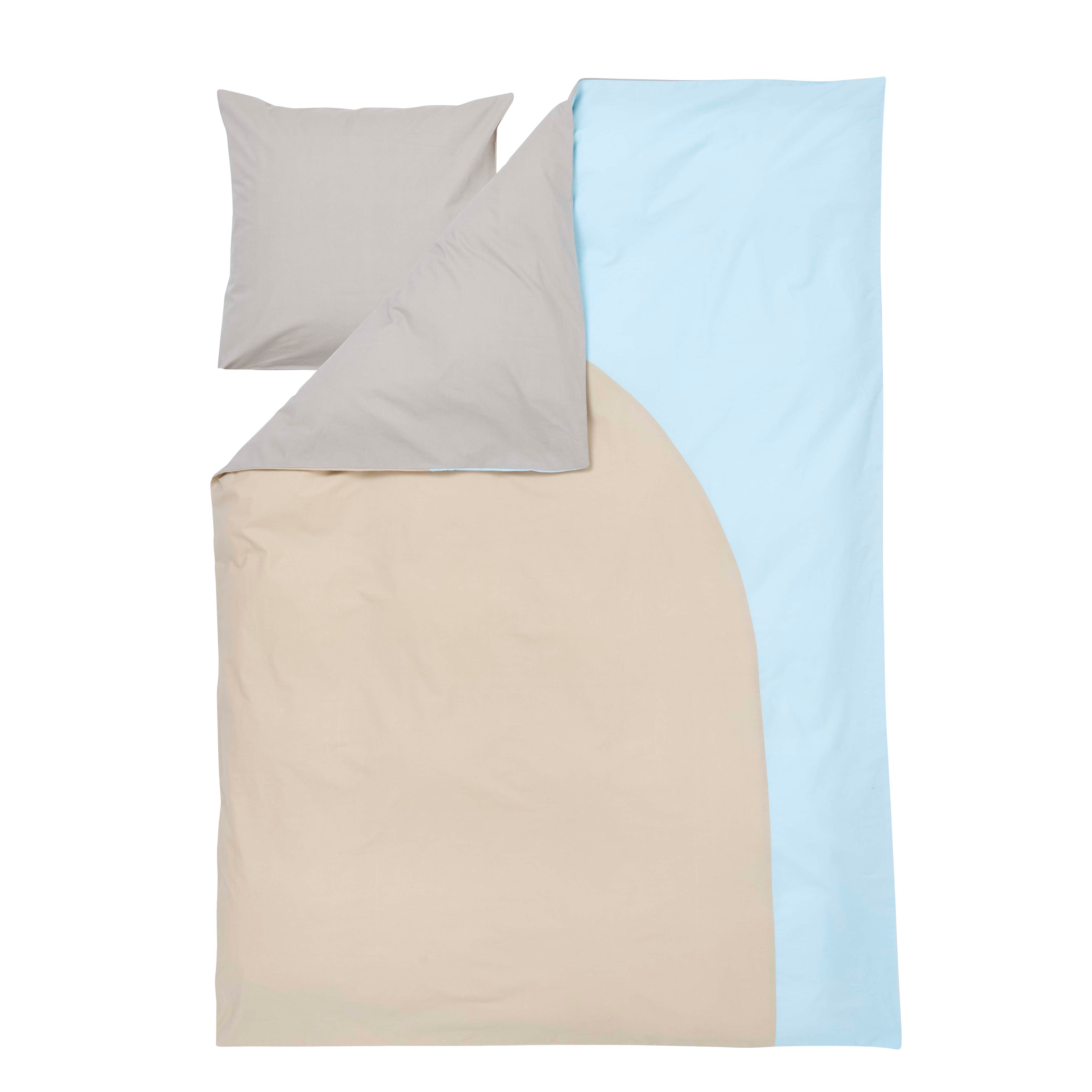 Percale Patchwork sengesæt - blå/grå