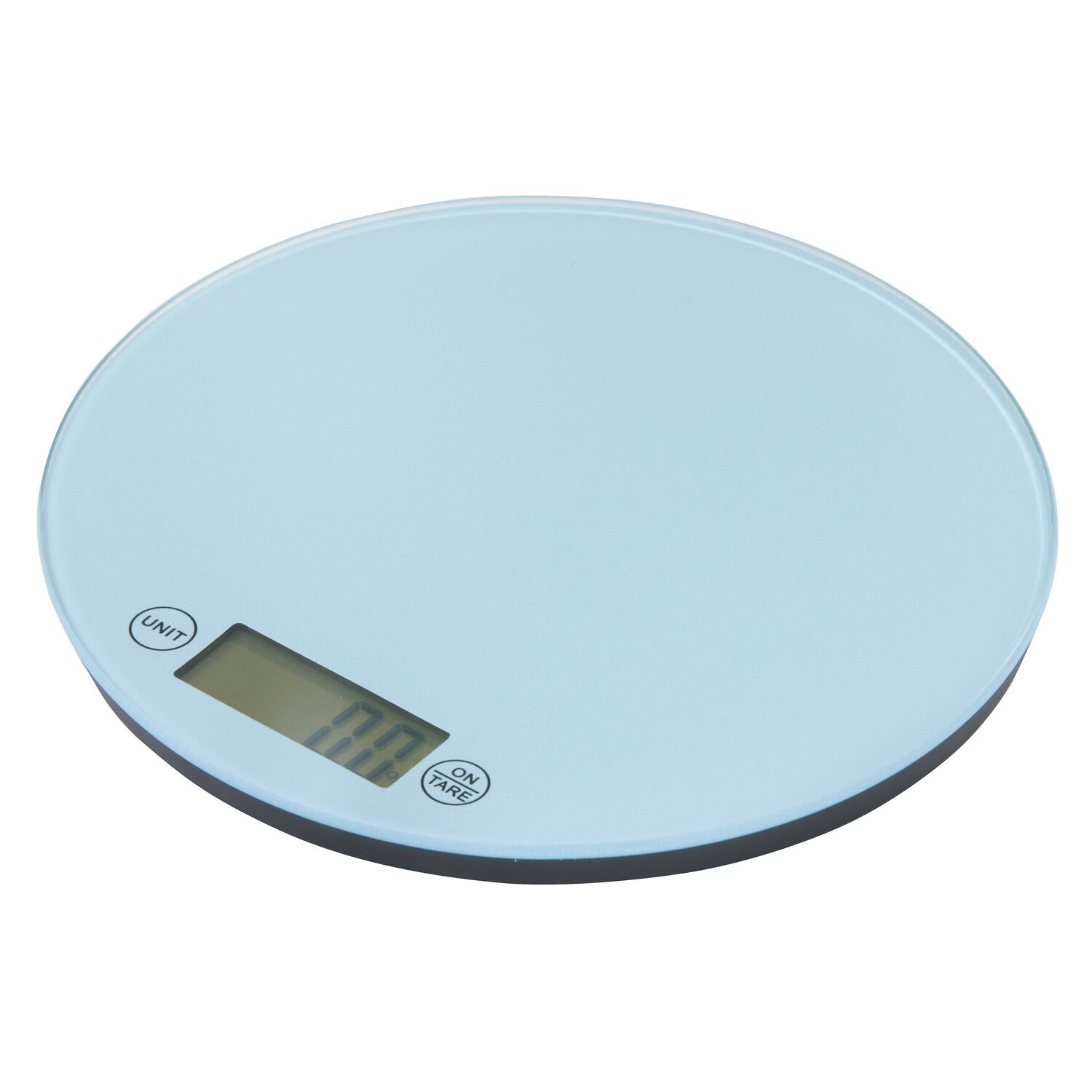 Rund køkkenvægt, blå - Ø18 cm